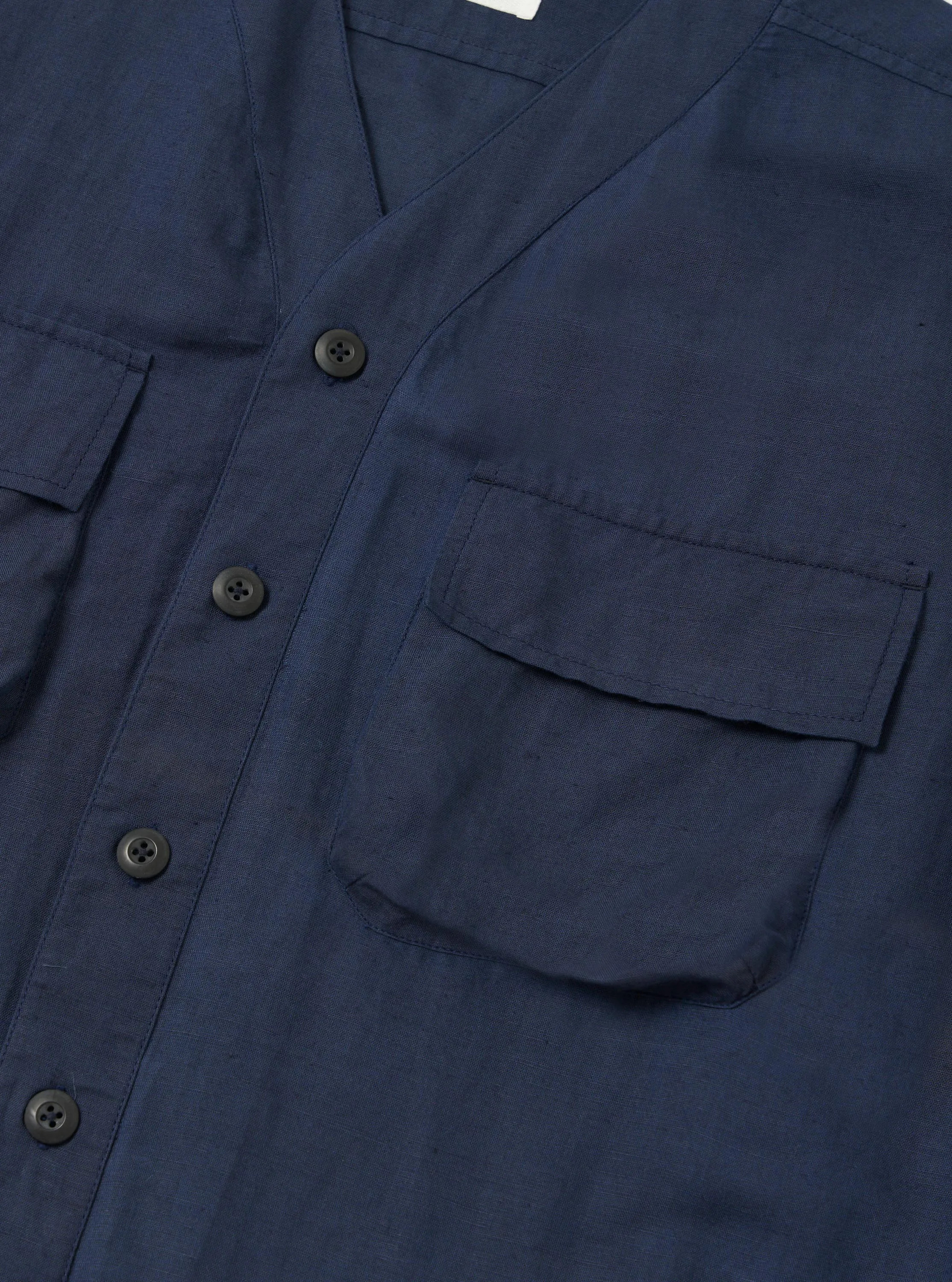 Navy Linen Cotton Shirting Parachute Shirt sold by Universal Works product image thumbnail 4