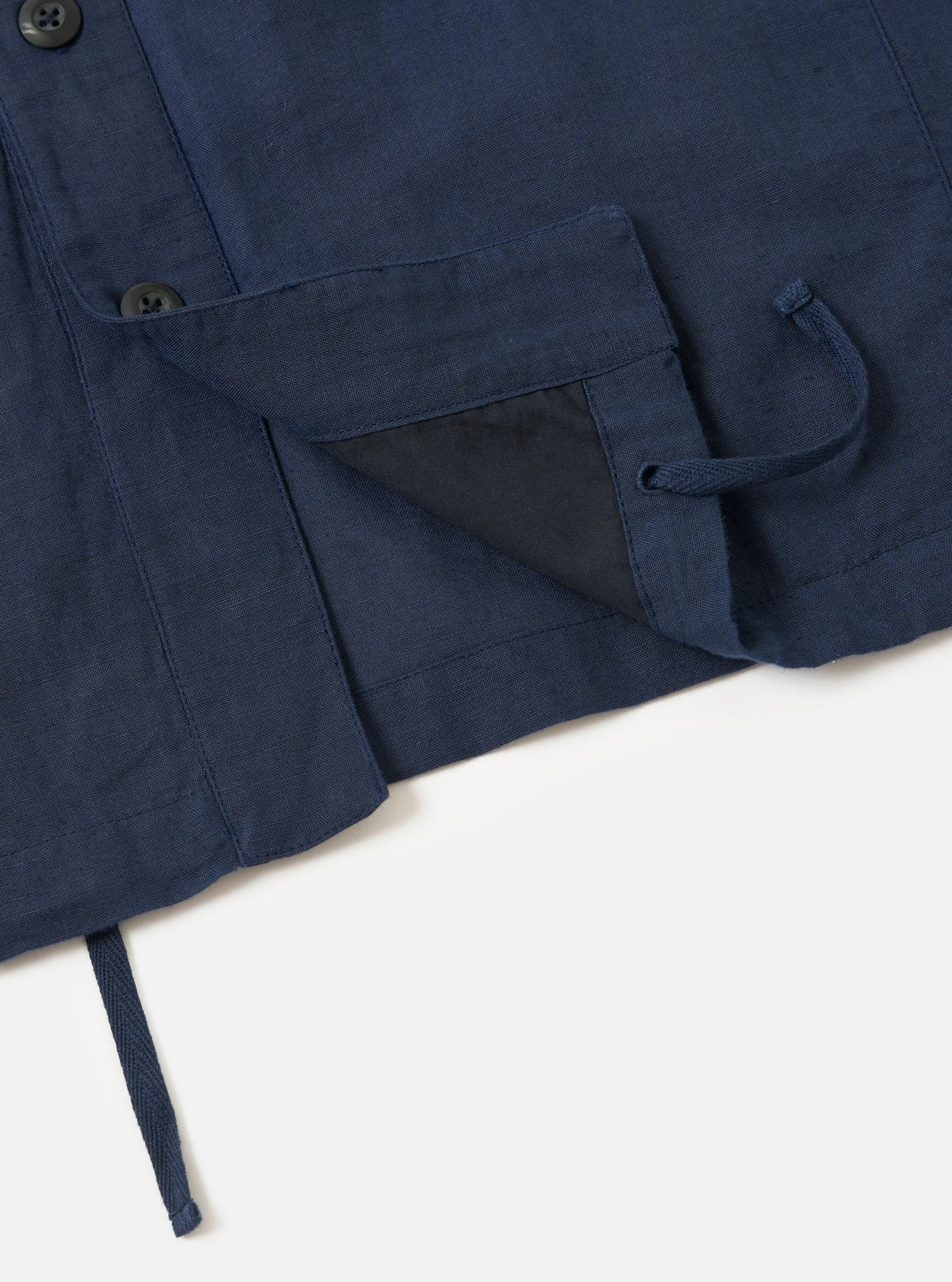 Navy Linen Cotton Shirting Parachute Shirt sold by Universal Works product image thumbnail 5