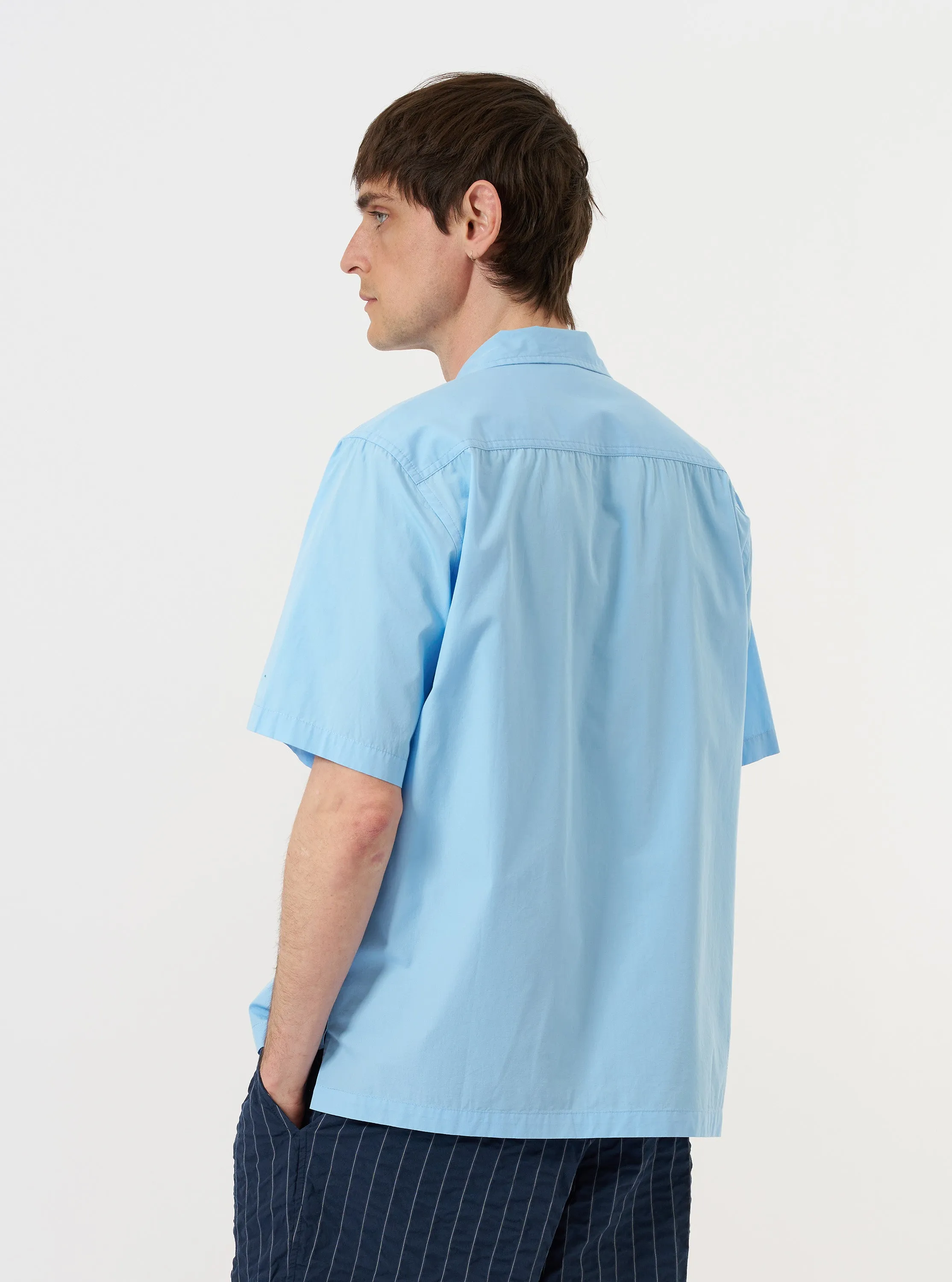 Pale Blue Broadcloth Camp Shirt sold by Universal Works product image thumbnail 3