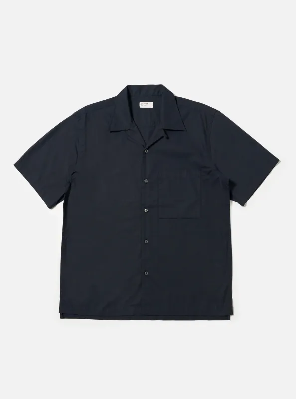 Navy Broadcloth Camp Shirt made by Universal Works