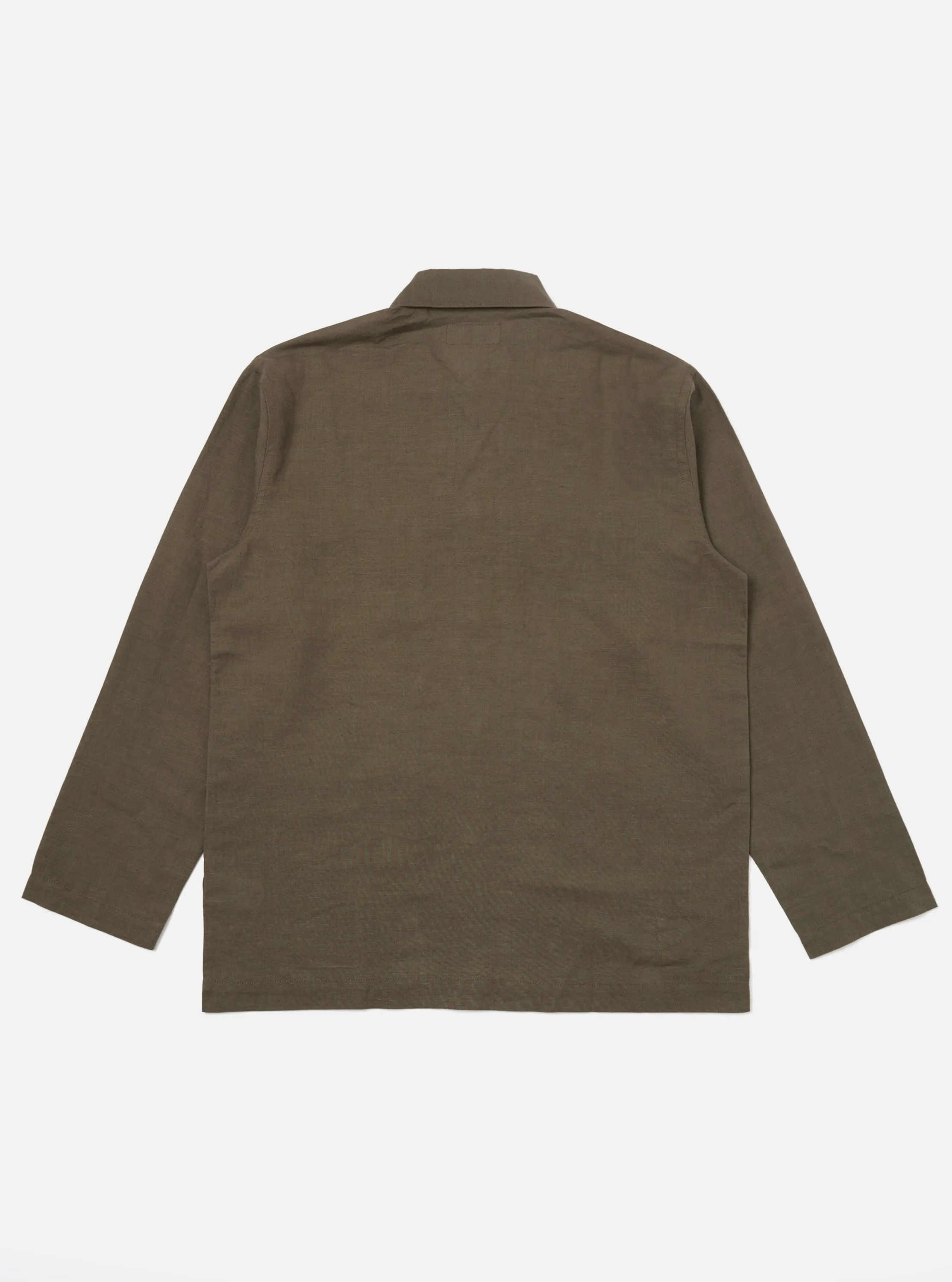 Olive Linen Cotton Shirting Bakers Overshirt sold by Universal Works product image thumbnail 5
