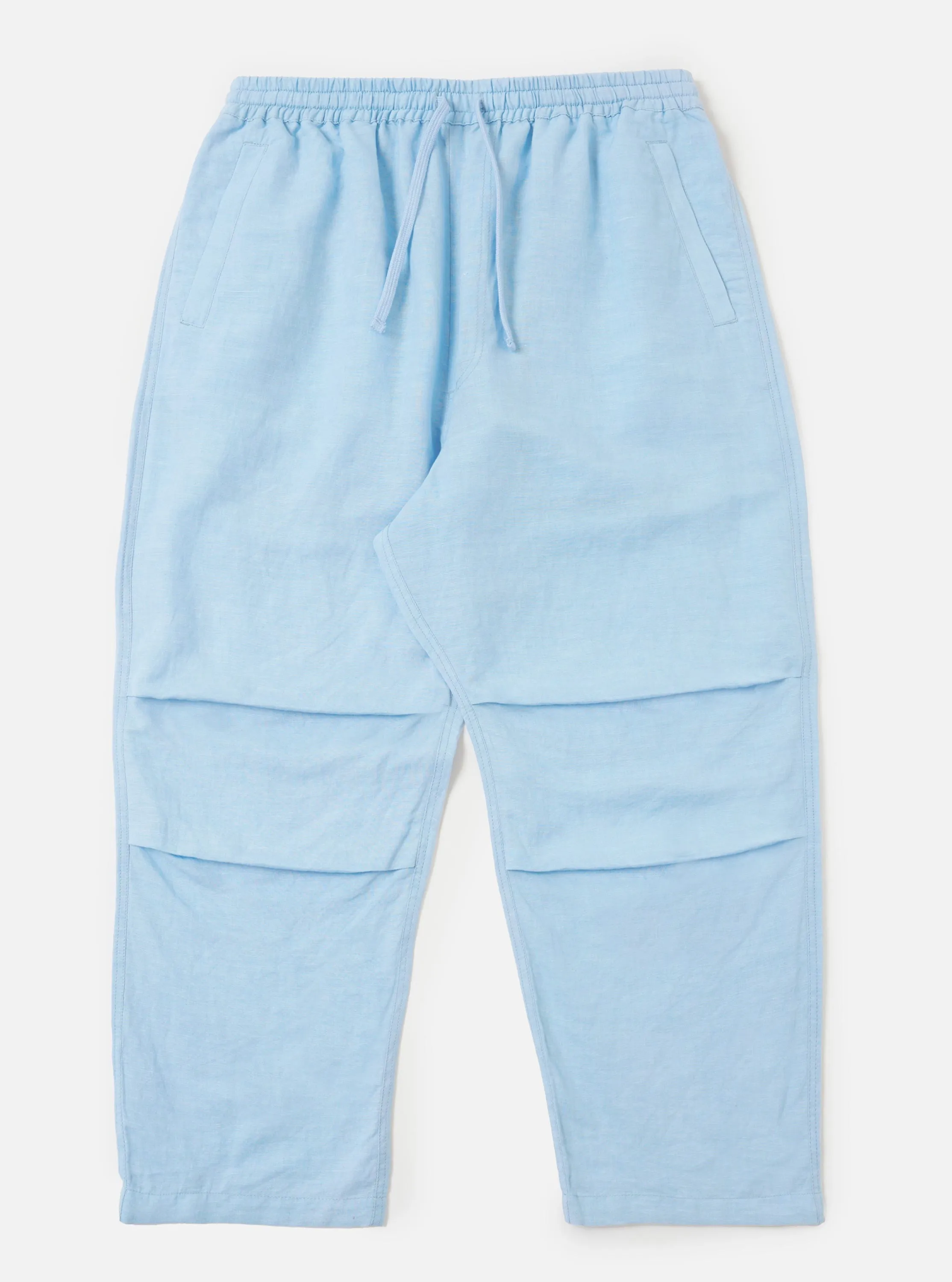 Pale Blue Linen Cotton Shirting Parachute Pant sold by Universal Works