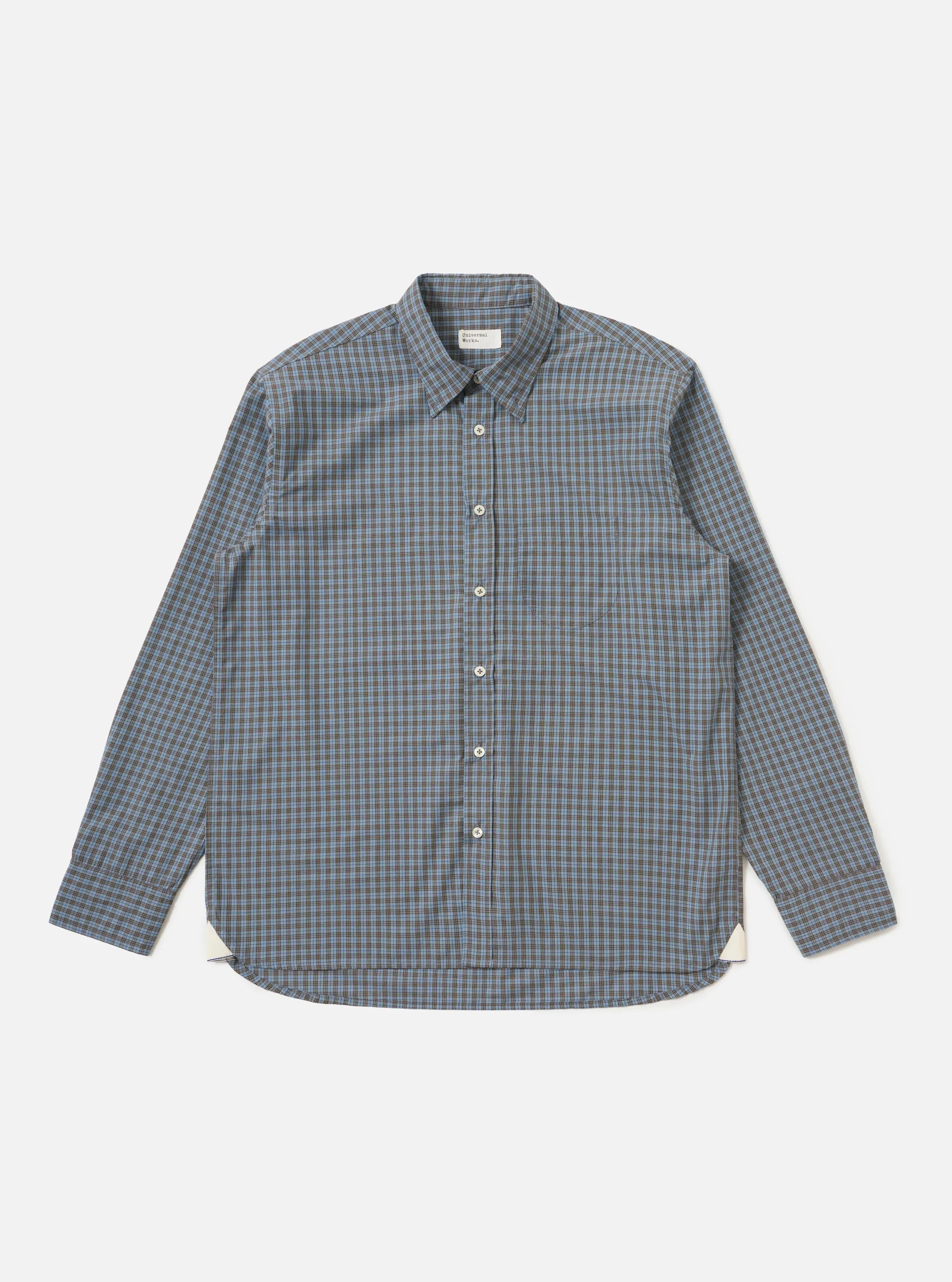 Pale Blue Check Plaid Lazy Day Shirt sold by Universal Works