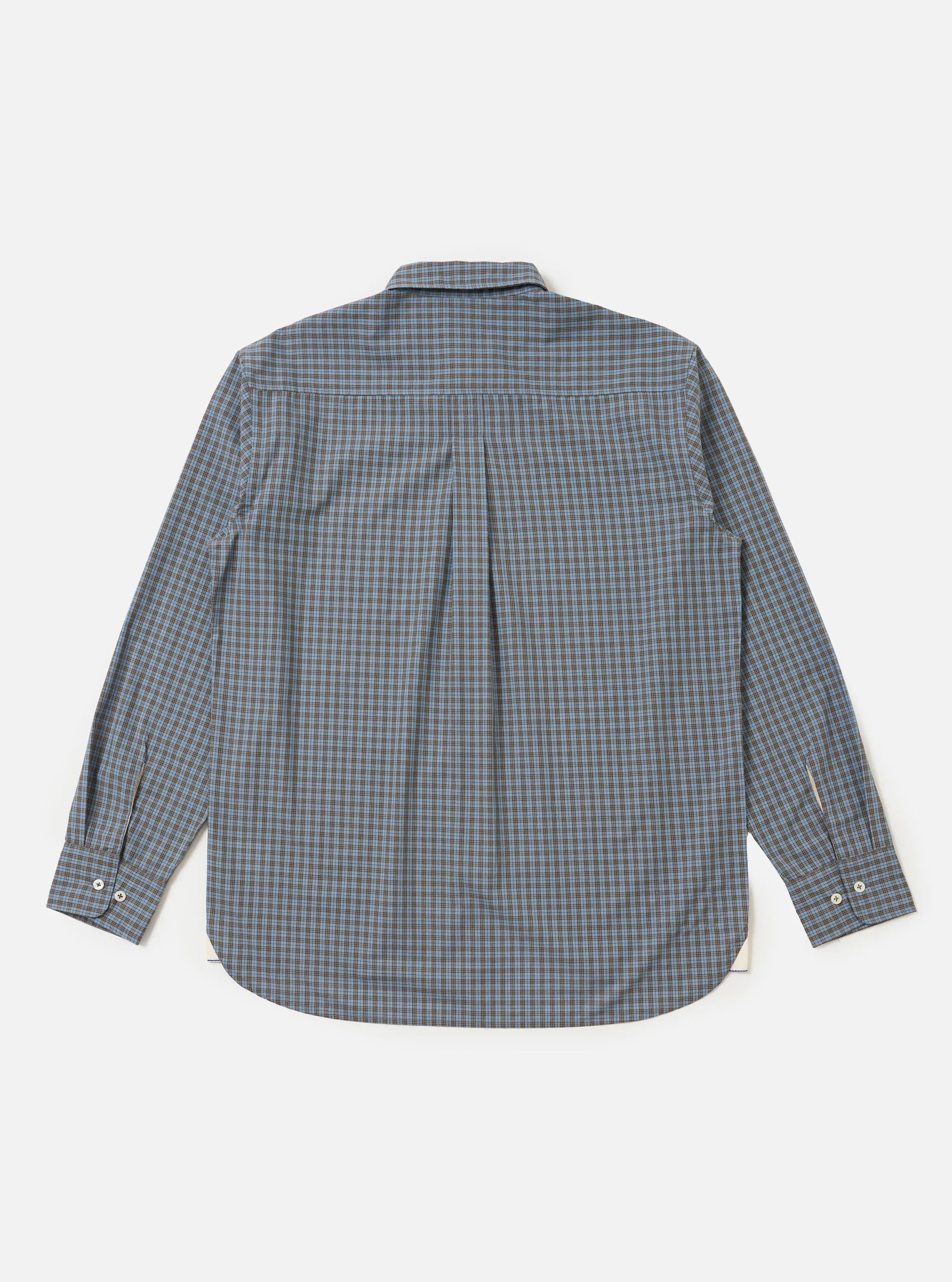 Pale Blue Check Plaid Lazy Day Shirt sold by Universal Works product image thumbnail 5