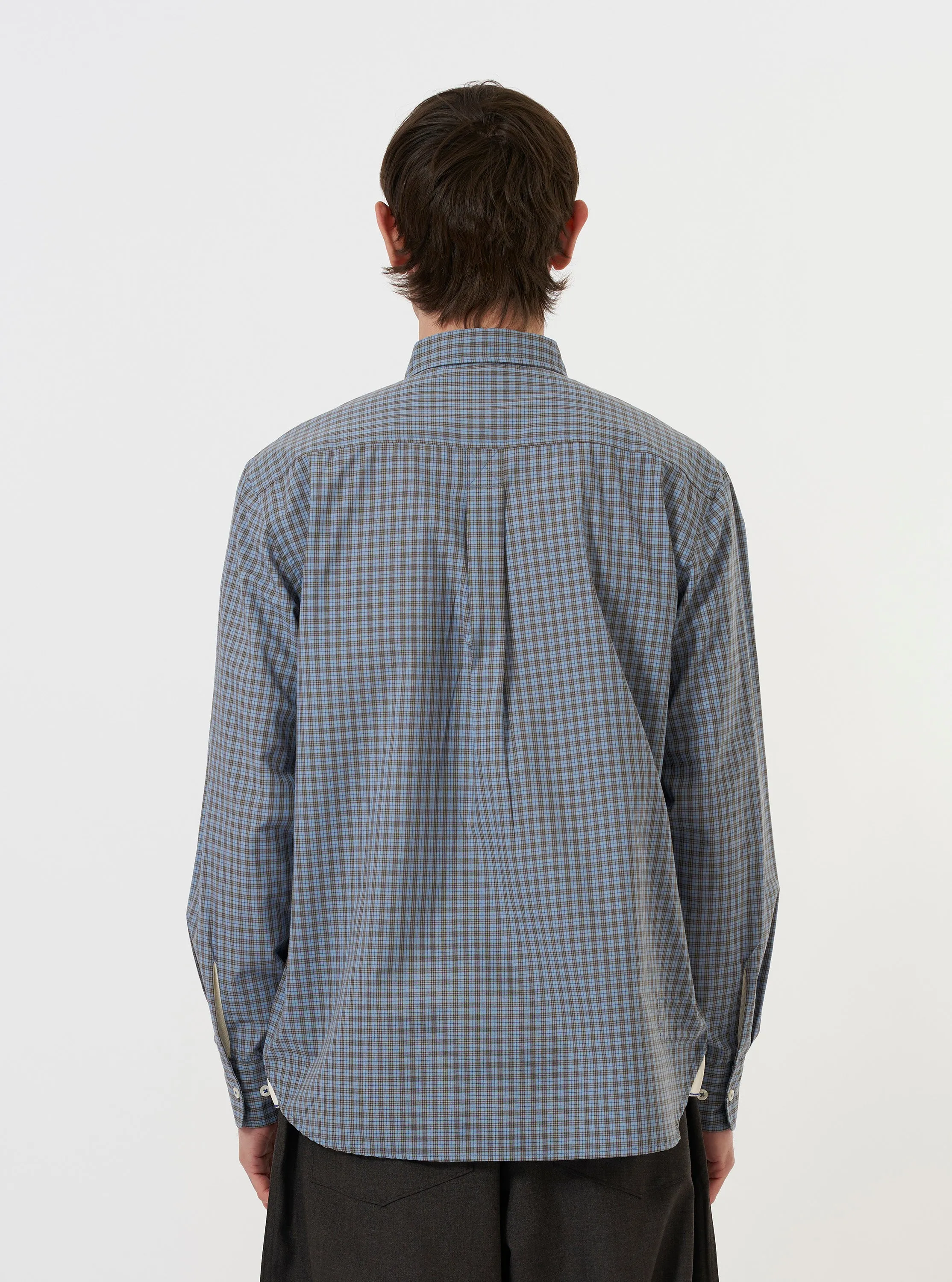 Pale Blue Check Plaid Lazy Day Shirt sold by Universal Works product image thumbnail 3