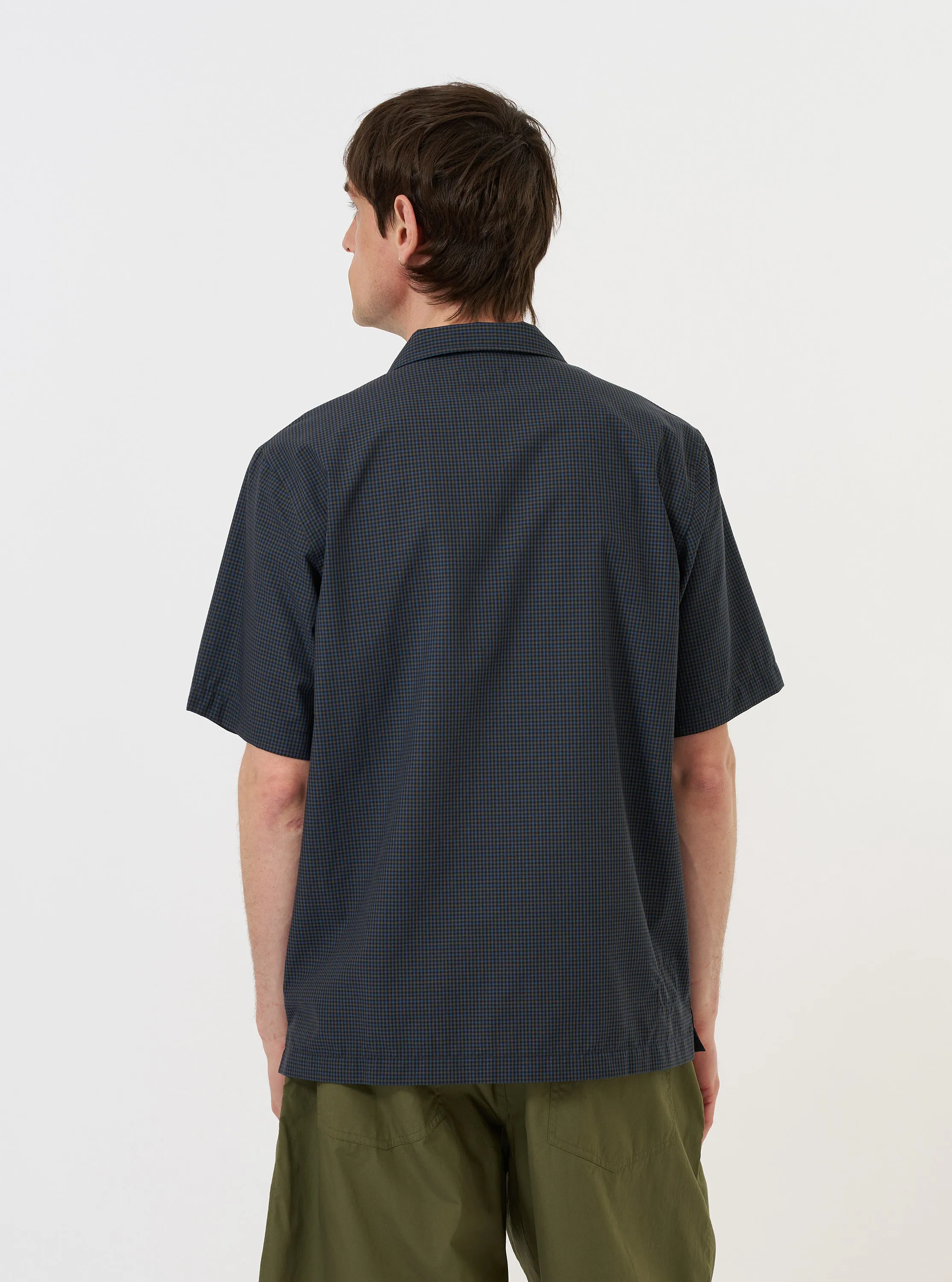 Navy Check Plaid Summer Overshirt sold by Universal Works product image thumbnail 3