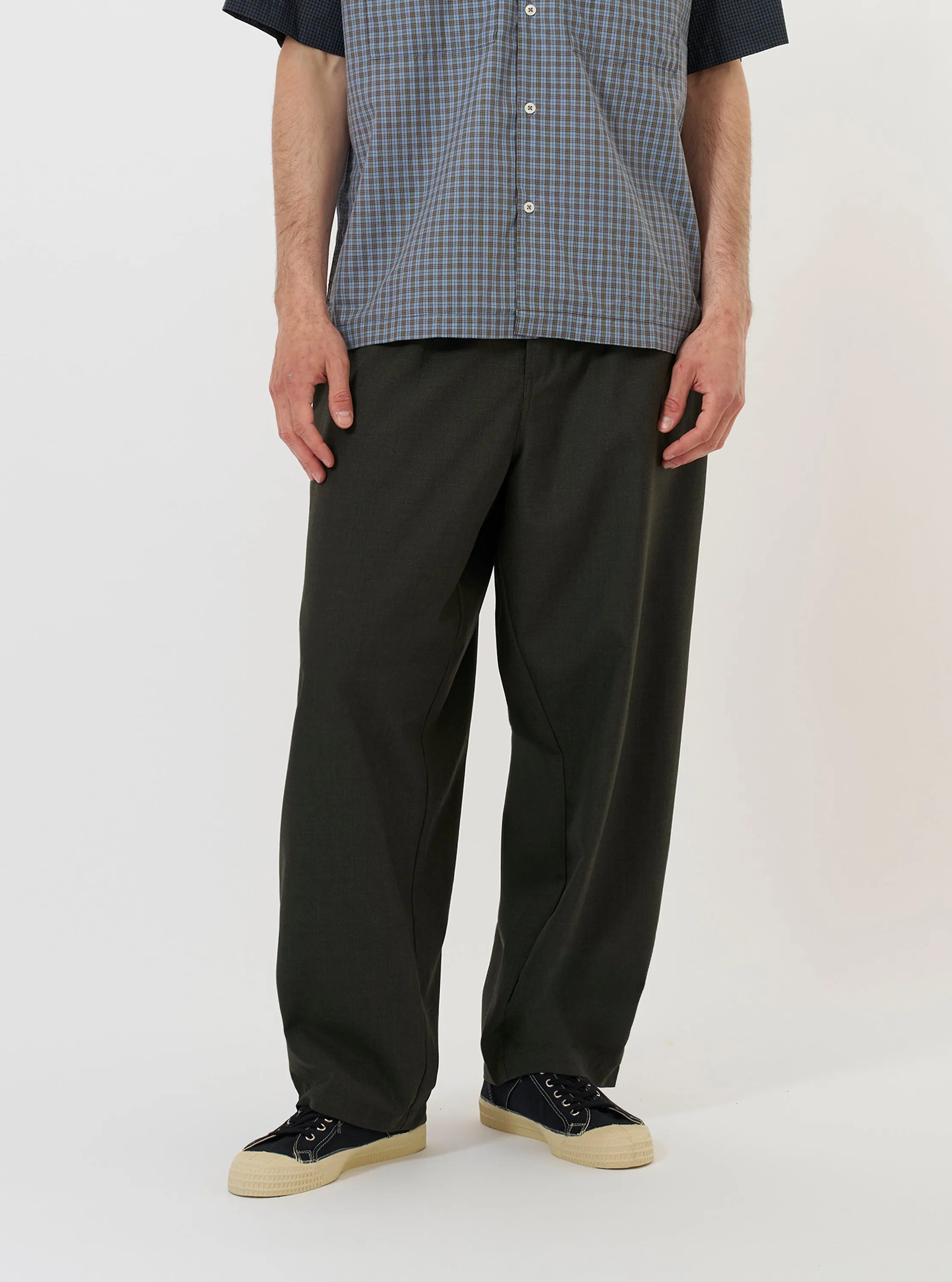 Olive Marl Tropical Suiting Dutch Pant sold by Universal Works product image thumbnail 2