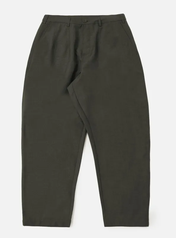 Olive Marl Tropical Suiting Dutch Pant made by Universal Works