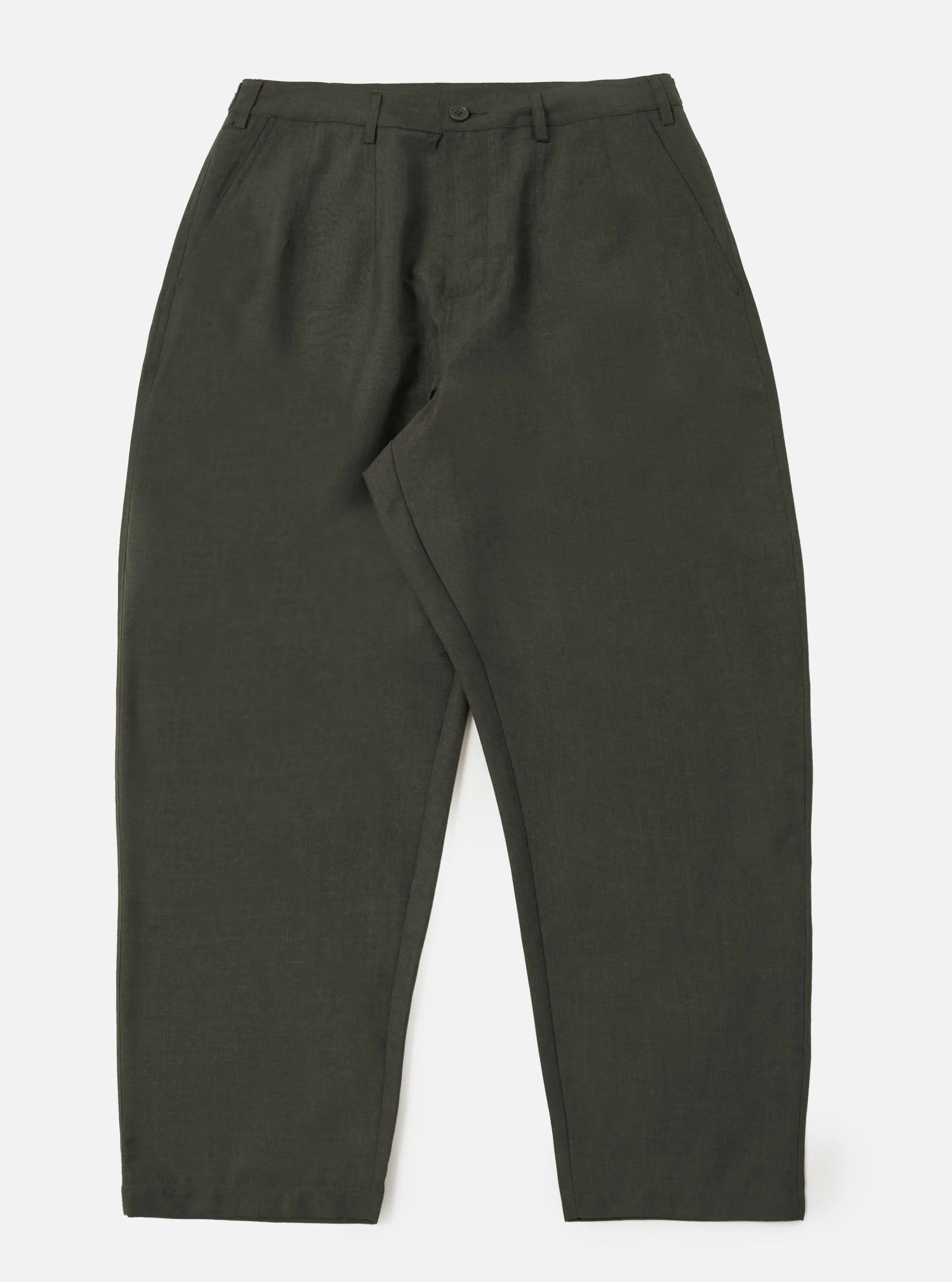 Olive Marl Tropical Suiting Dutch Pant sold by Universal Works