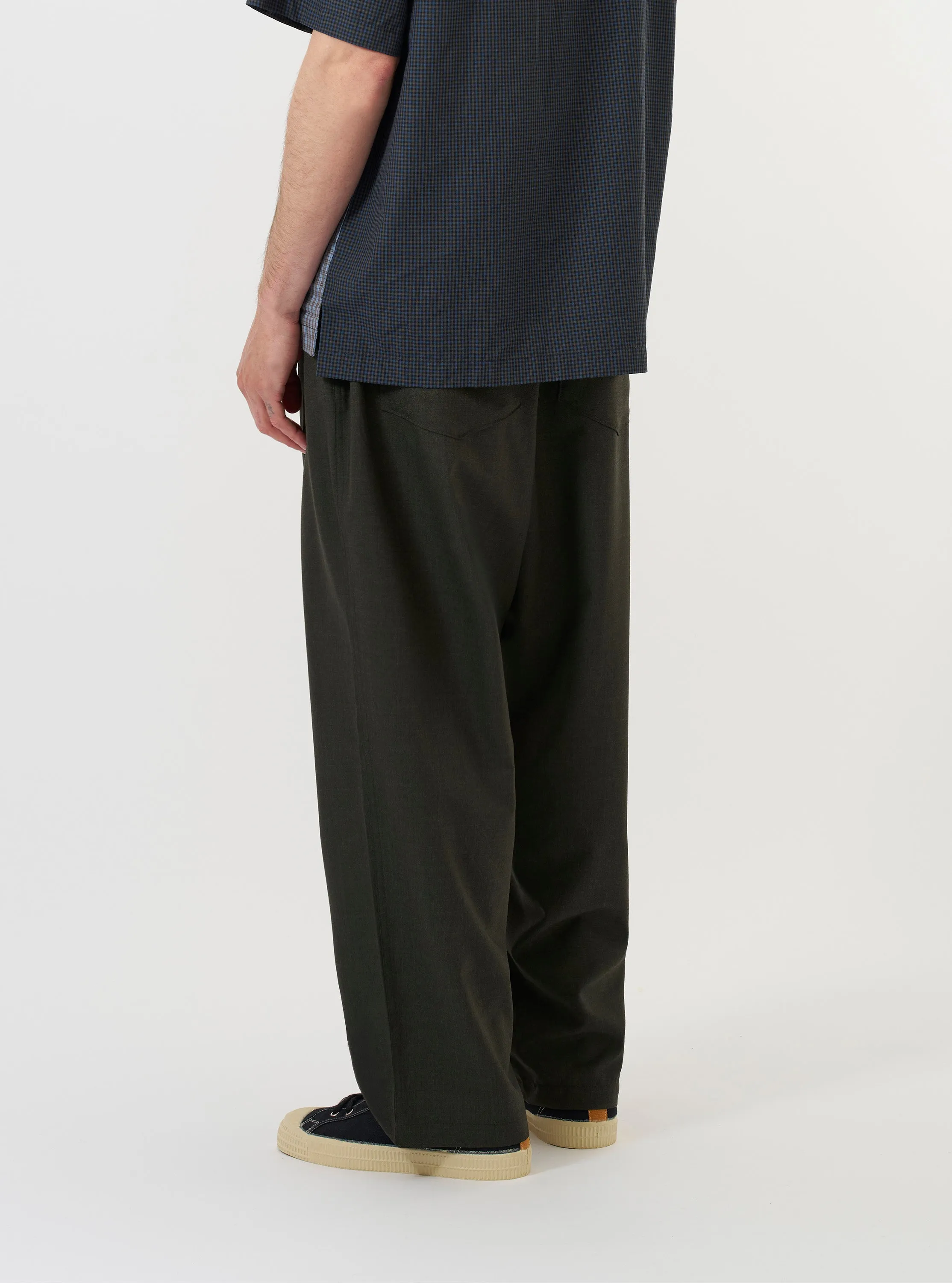Olive Marl Tropical Suiting Dutch Pant sold by Universal Works product image thumbnail 3