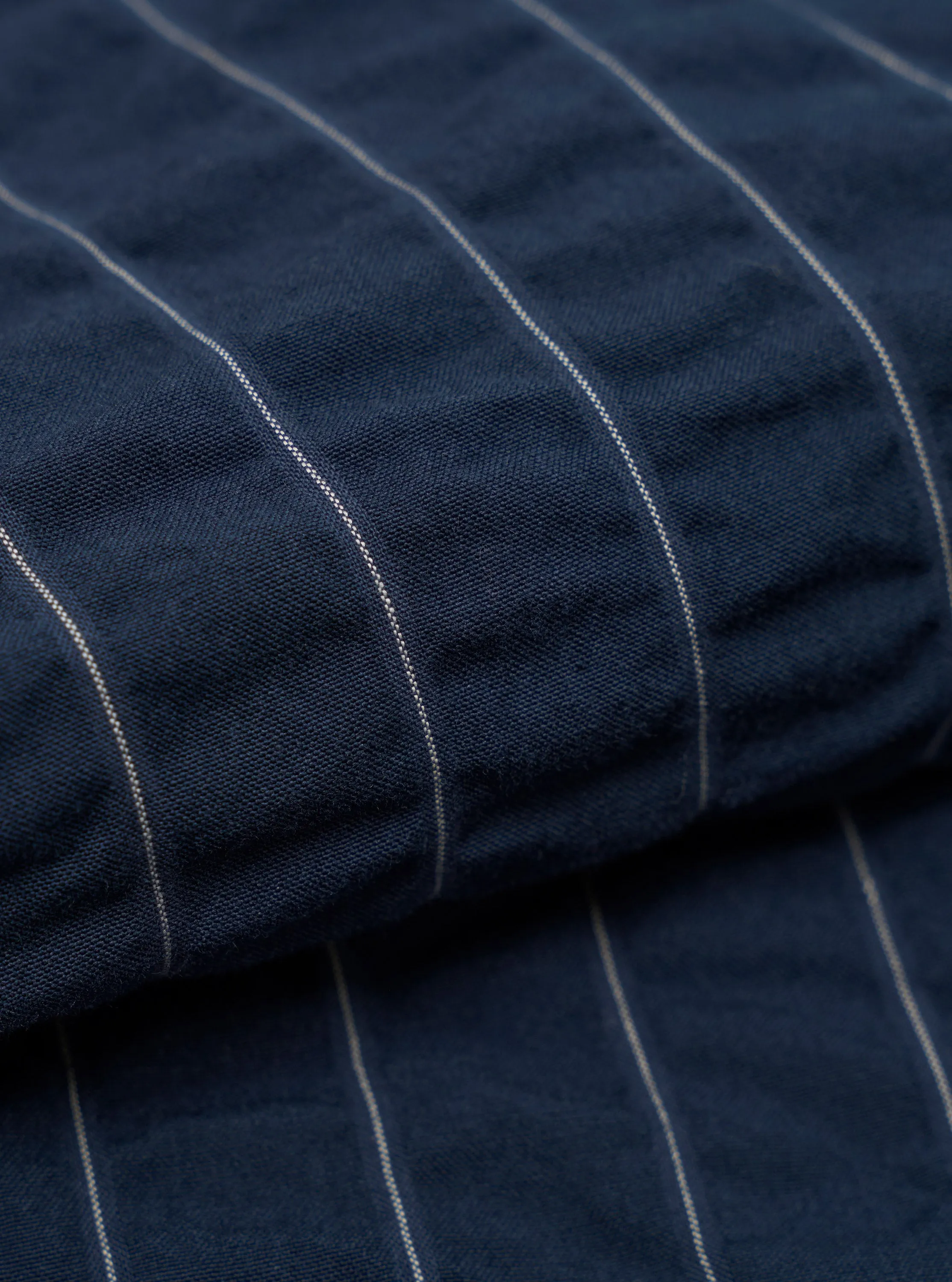 Navy Chester Stripe Pleated Track Short sold by Universal Works product image thumbnail 4