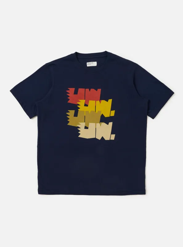 Navy Single Jersey Multi UW Print Multi UW Print Tee made by Universal Works