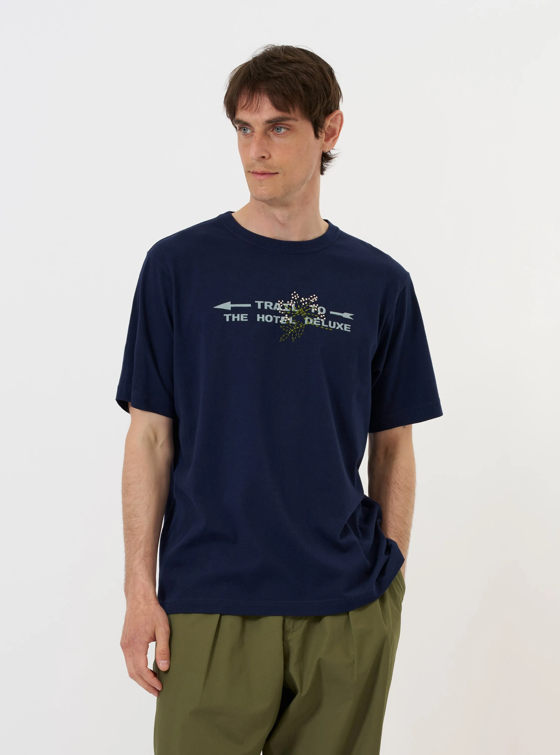 Navy Single Jersey Trail Trail To Hotel Delux Tee sold by Universal Works product image thumbnail 2
