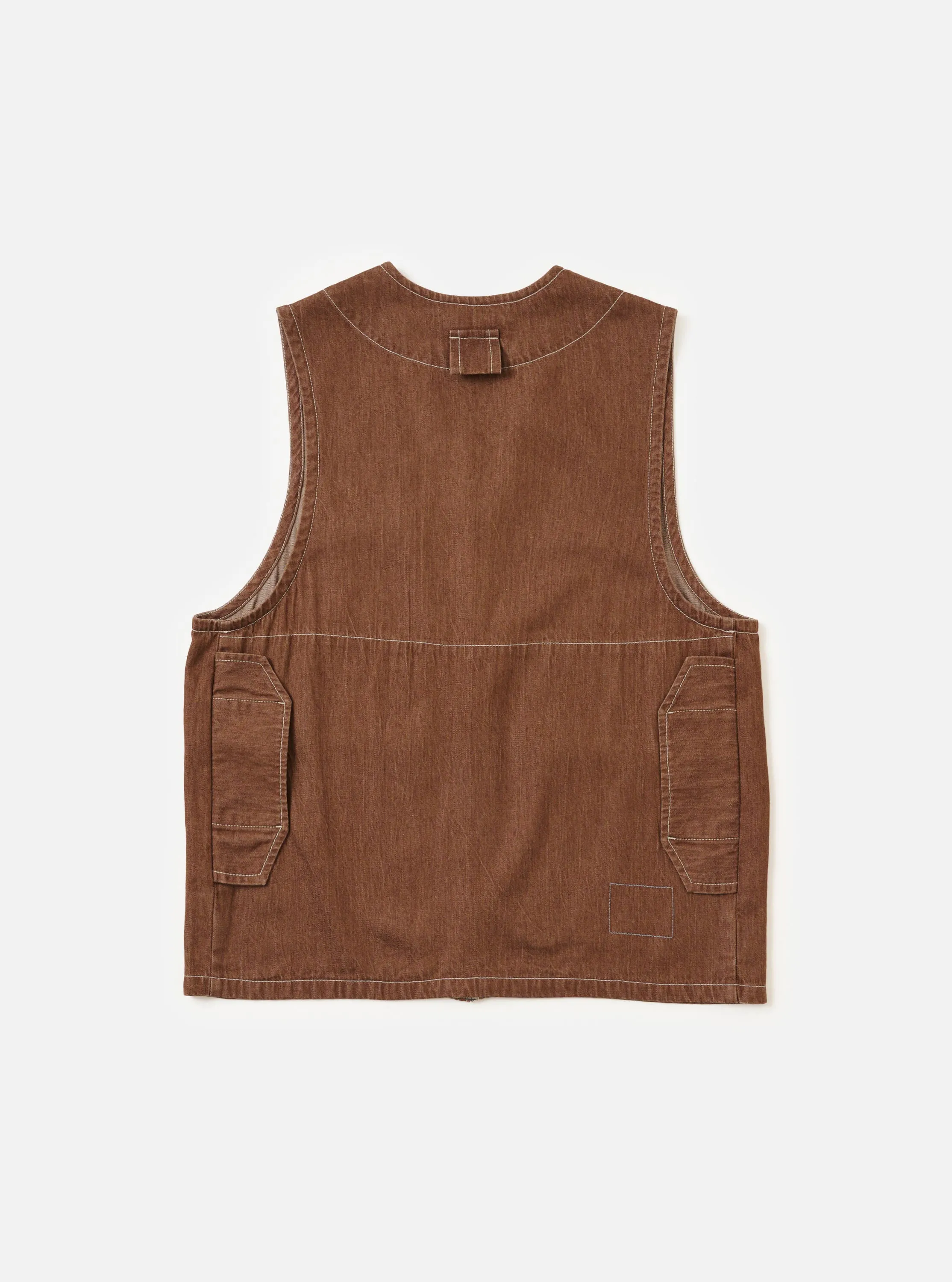 Brown Meco Denim Marine Gilet sold by Universal Works product image thumbnail 3