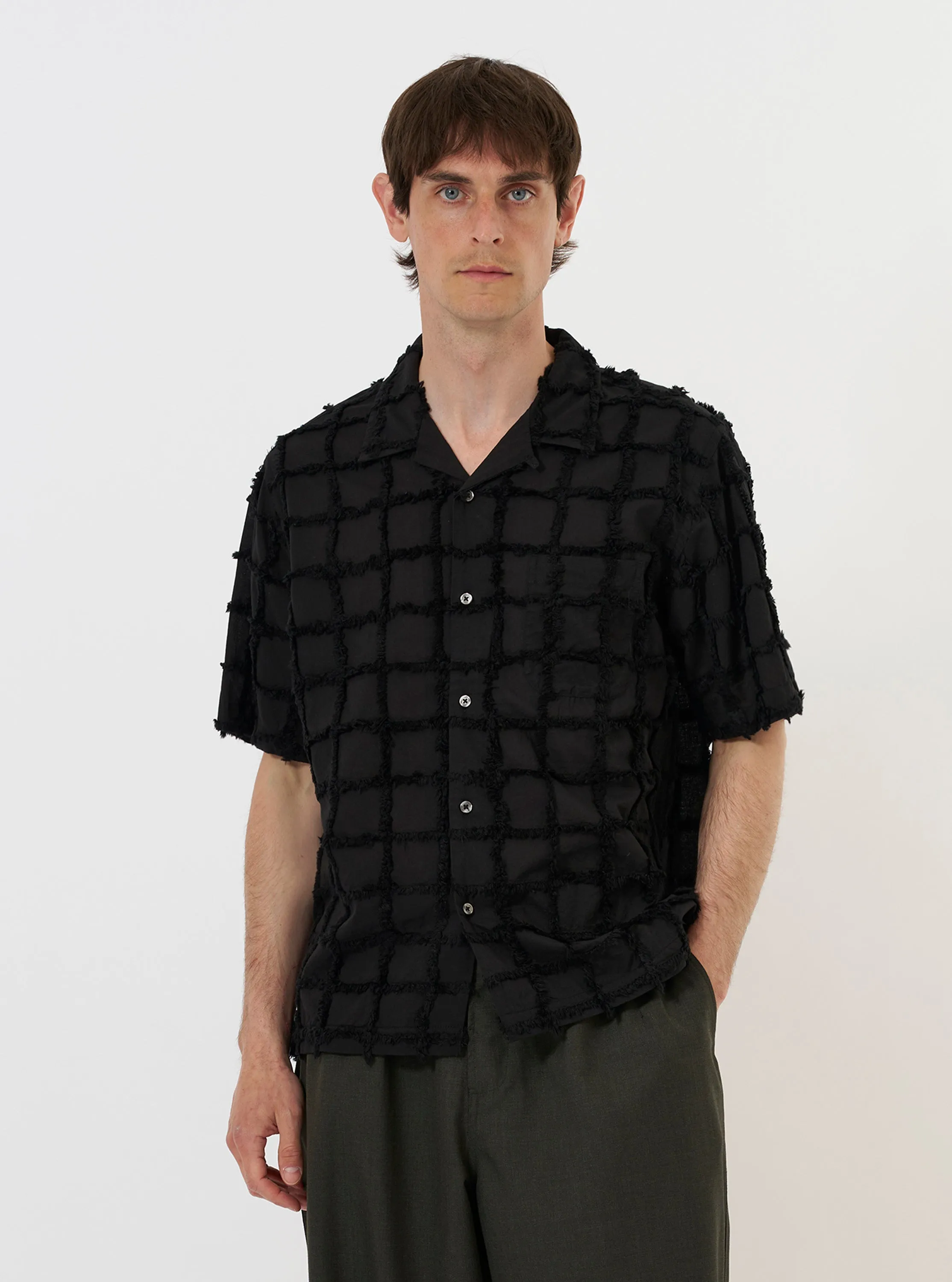 Black 3D Check Road Shirt sold by Universal Works product image thumbnail 2