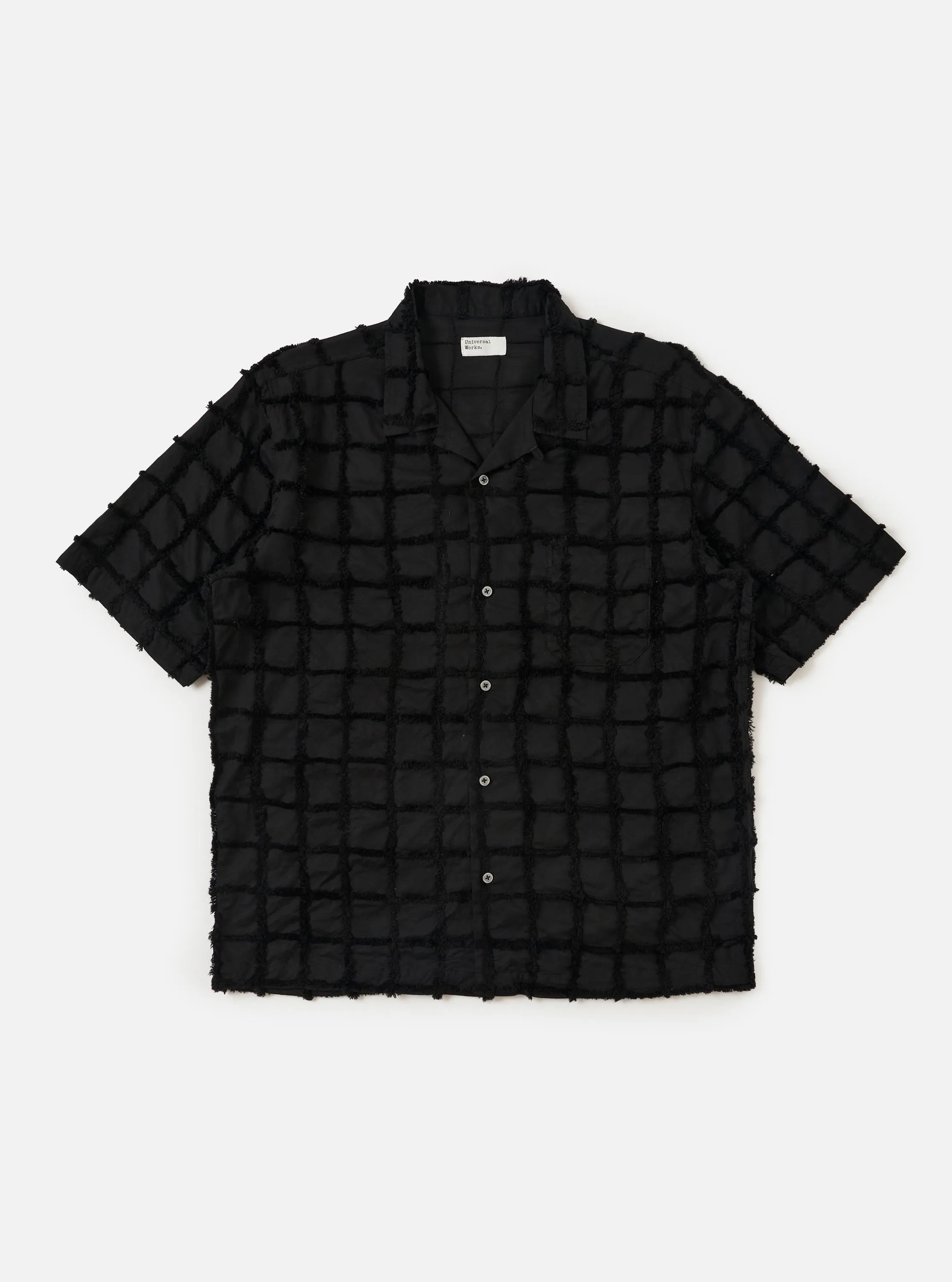 Black 3D Check Road Shirt sold by Universal Works