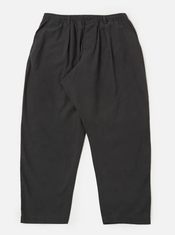 Charcoal Seattle Cotton Pleated Track Pant made by Universal Works