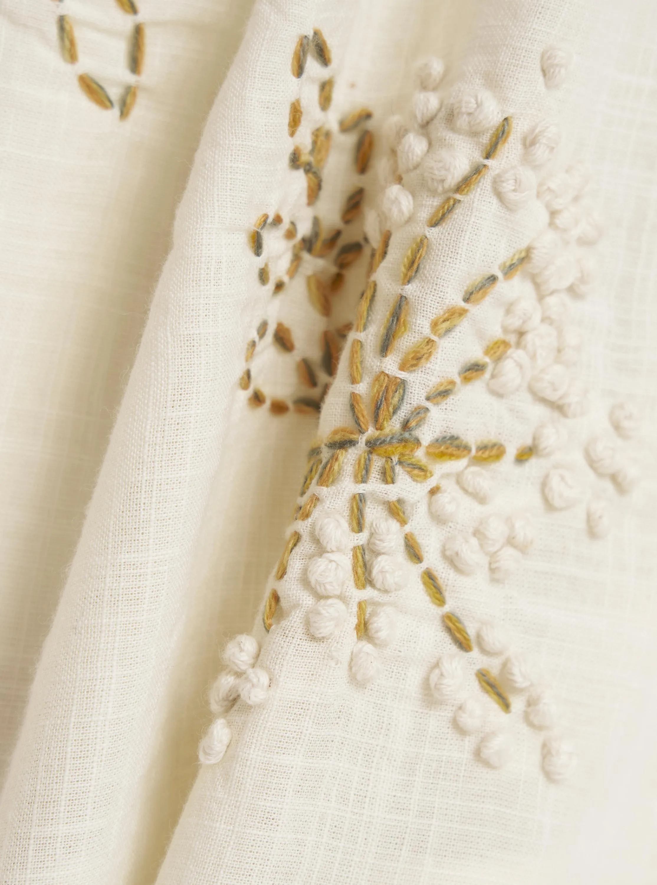 Ecru Hand Embroidered Cotton Road Shirt sold by Universal Works product image thumbnail 4