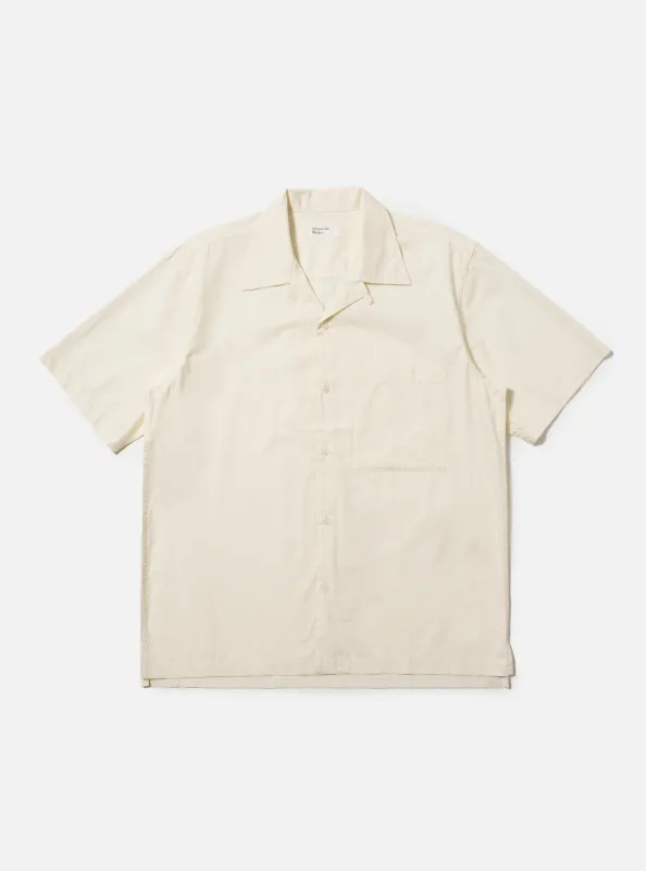 Ecru Broadcloth Camp Shirt made by Universal Works