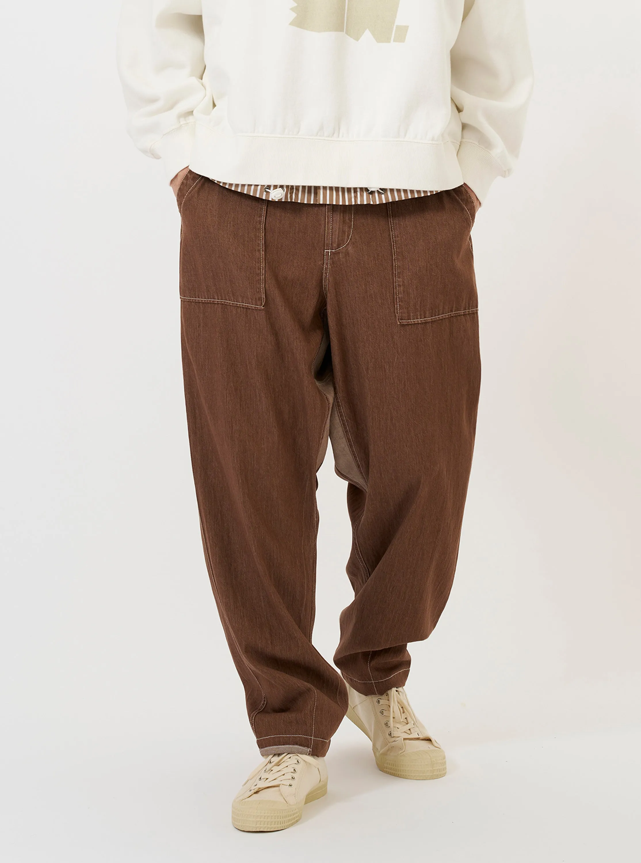 Brown Meco Denim Patched Fatigue Pant sold by Universal Works product image thumbnail 2