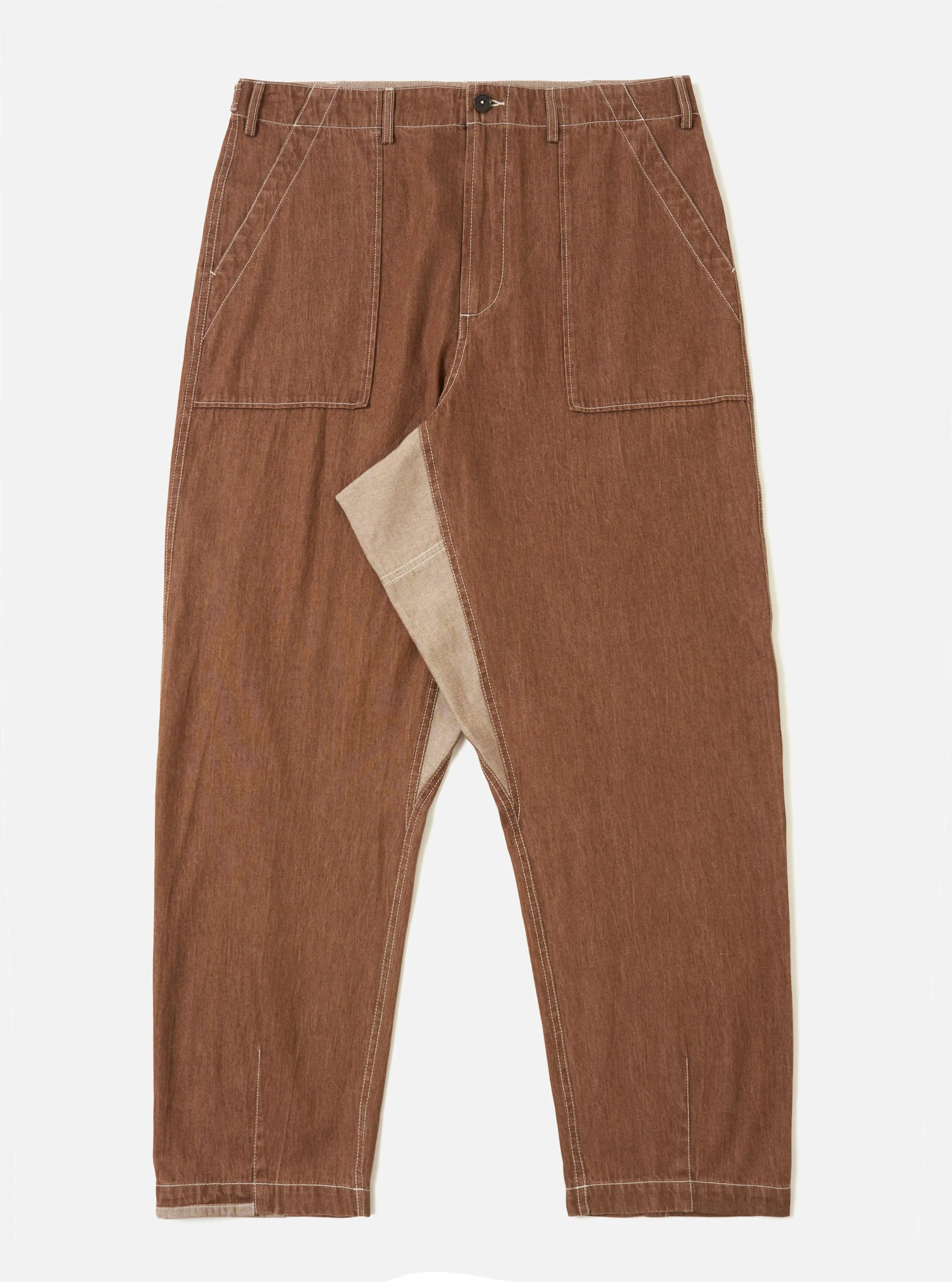 Brown Meco Denim Patched Fatigue Pant sold by Universal Works