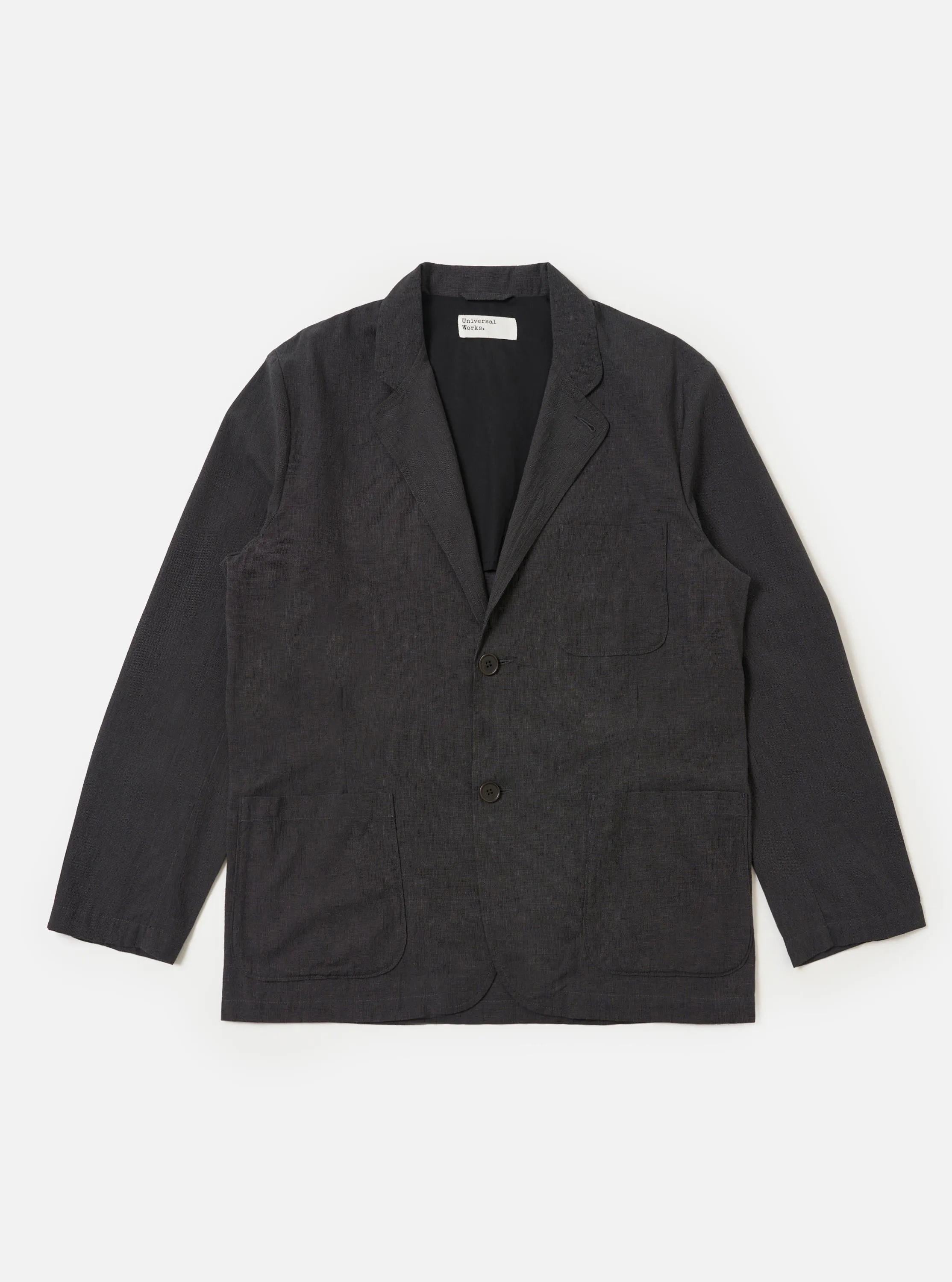 Charcoal Seattle Cotton Two Button Jacket sold by Universal Works