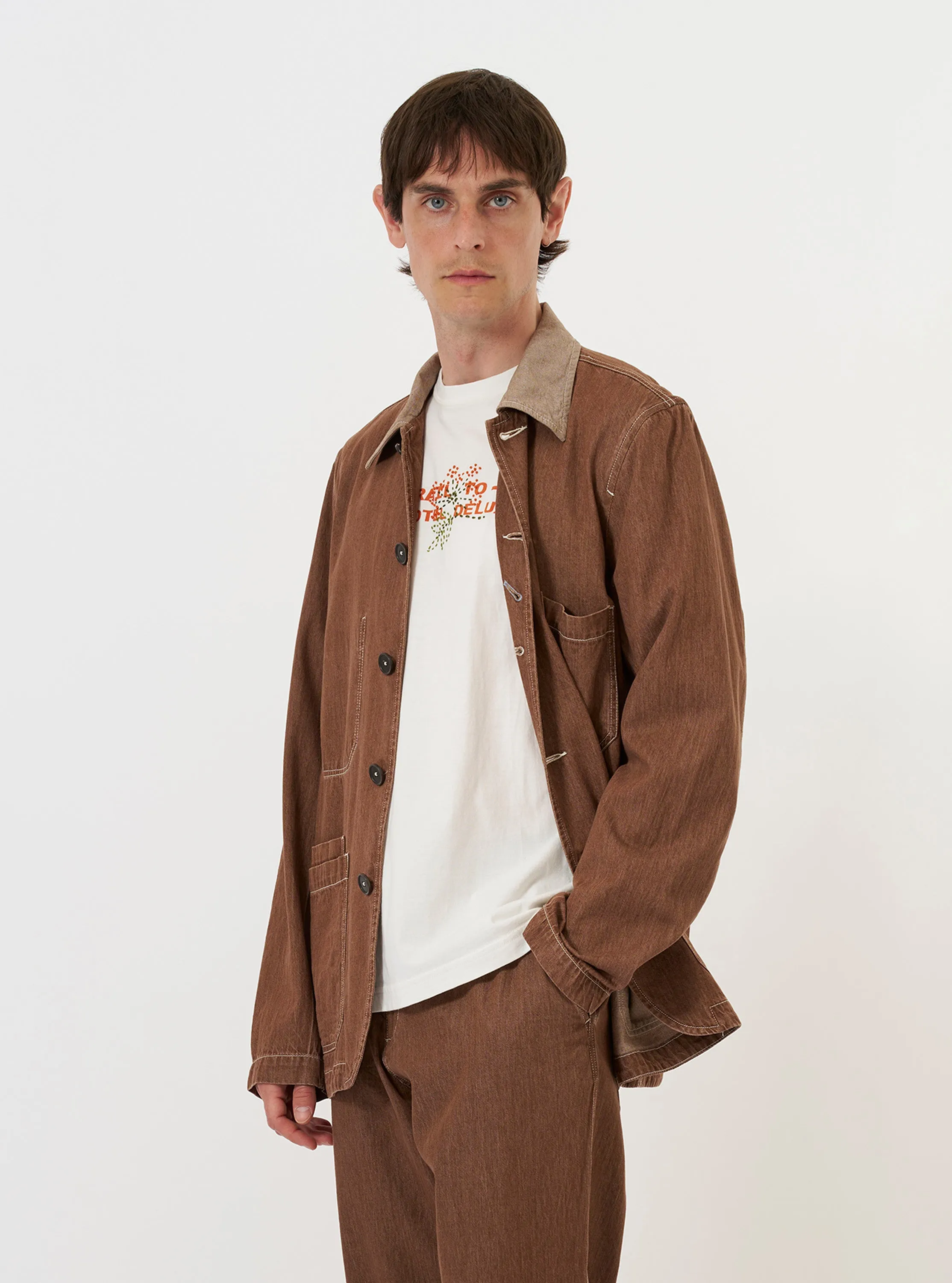 Brown Meco Denim OG Bakers Chore Jacket sold by Universal Works product image thumbnail 2