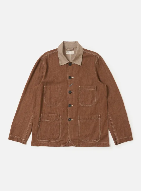 Brown Meco Denim OG Bakers Jacket made by Universal Works