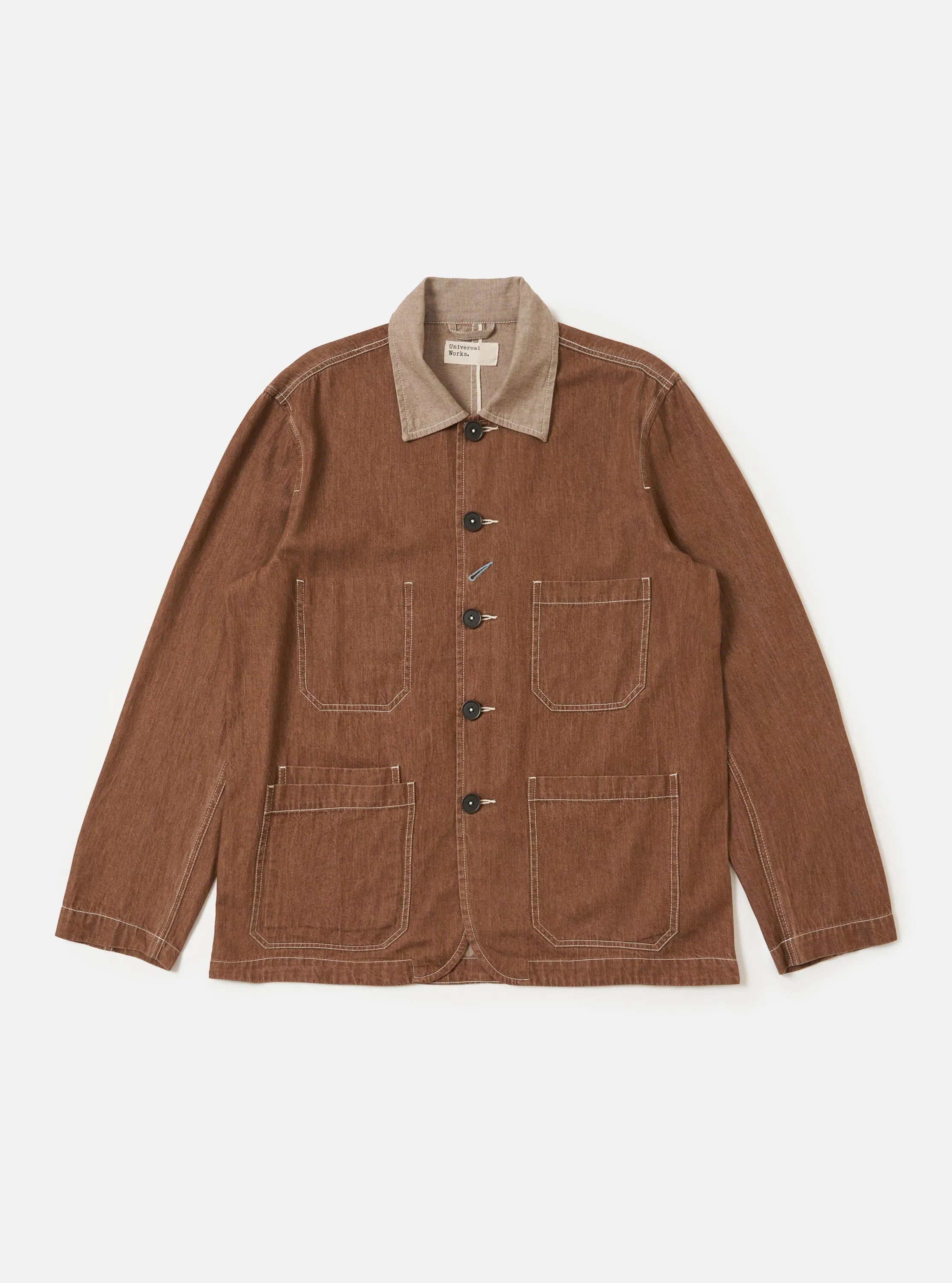 Brown Meco Denim OG Bakers Chore Jacket sold by Universal Works