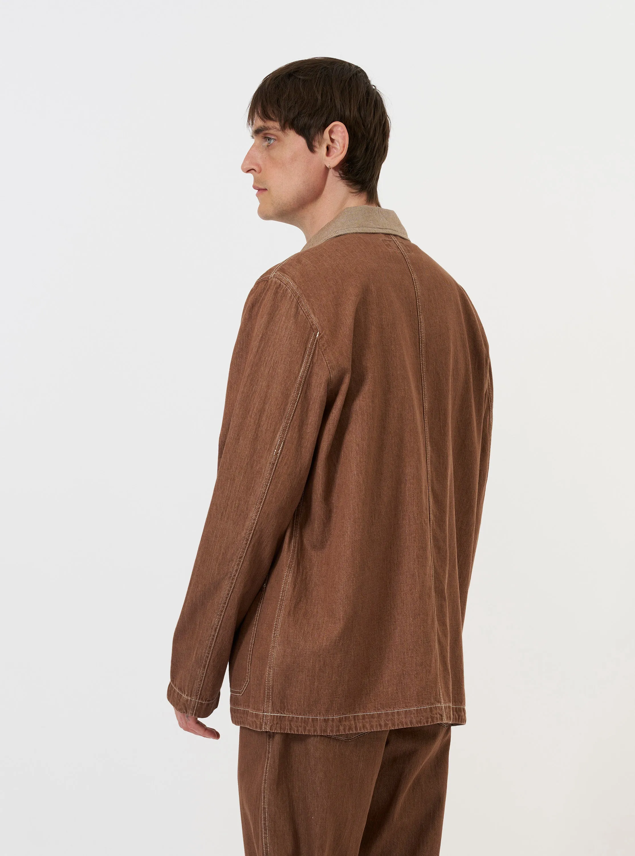 Brown Meco Denim OG Bakers Chore Jacket sold by Universal Works product image thumbnail 3