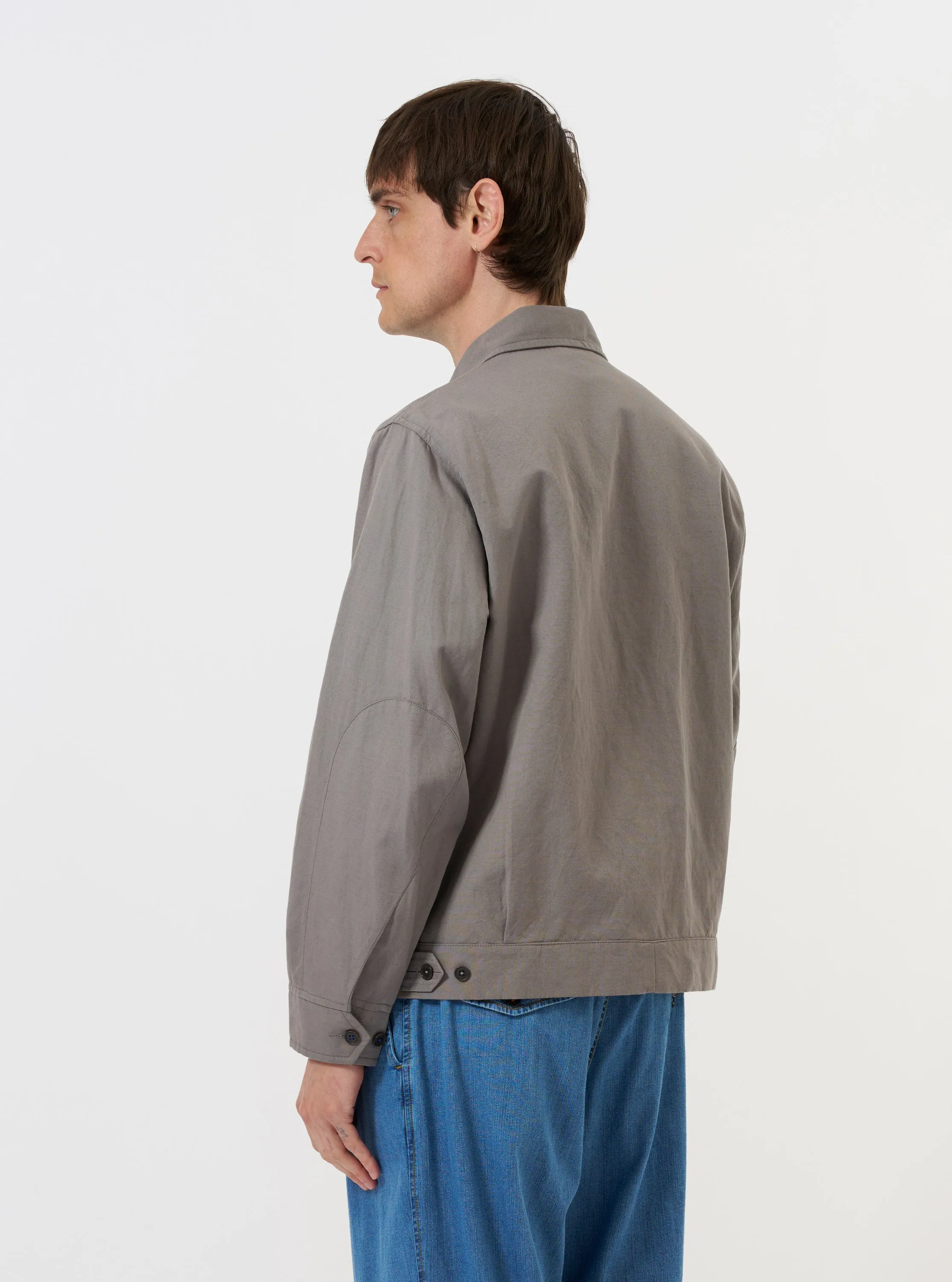 Mid Grey Linen Slub Weave E130 Jacket sold by Universal Works product image thumbnail 3