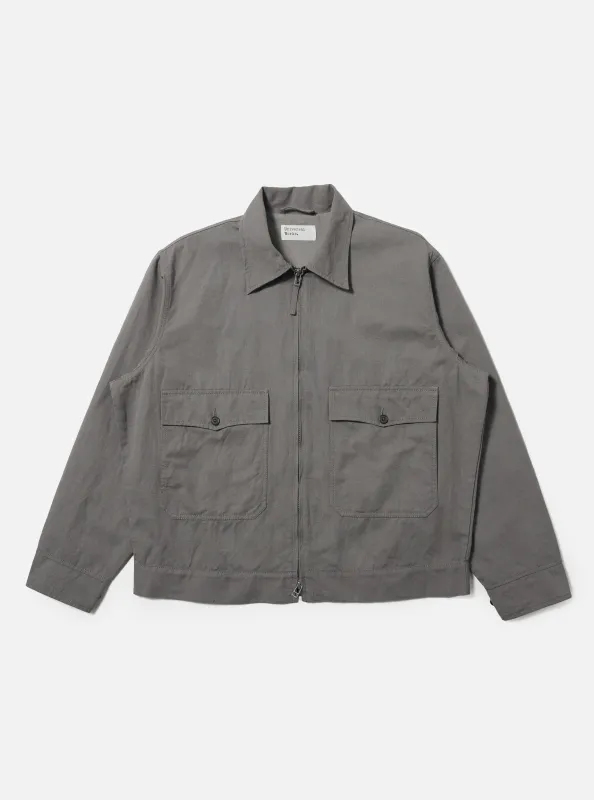 Mid Grey Linen Slub Weave E130 Jacket made by Universal Works