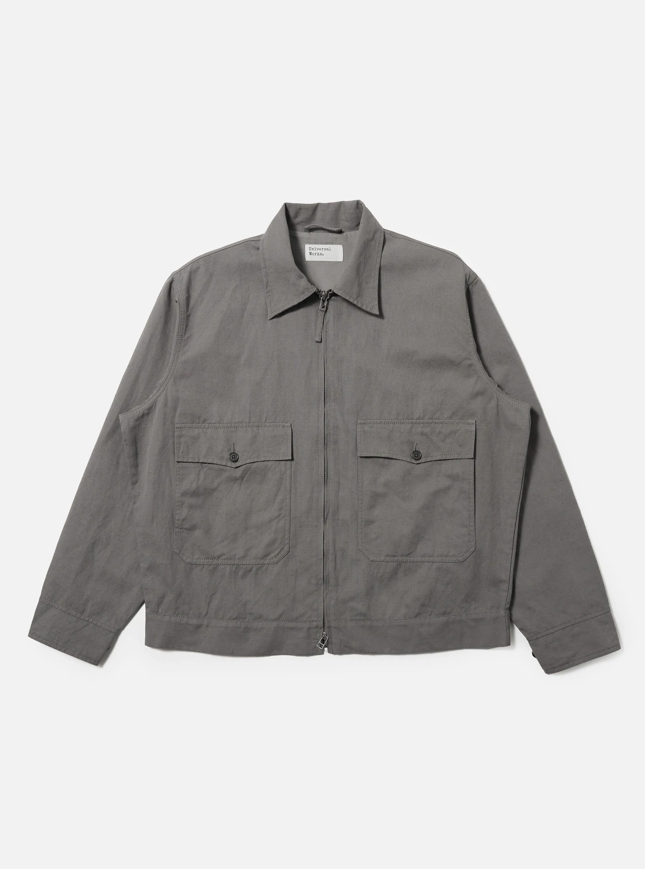 Mid Grey Linen Slub Weave E130 Jacket sold by Universal Works