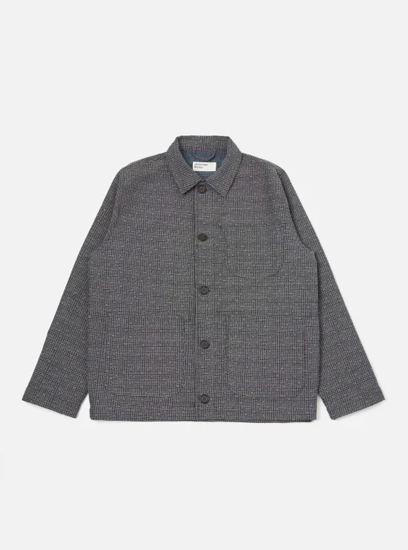 Grey/Blue Jacquard Weave Field Jacket made by Universal Works