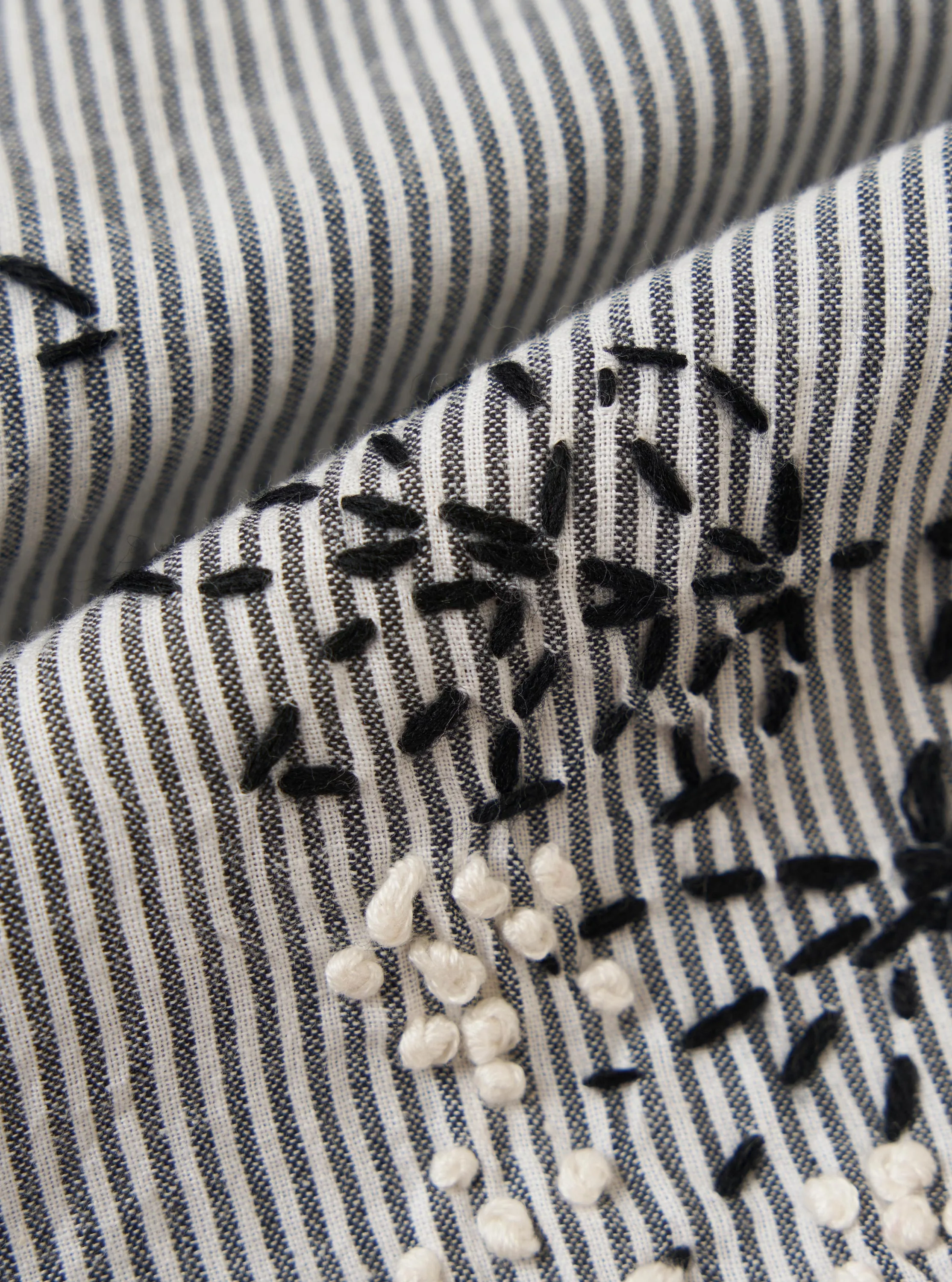 Grey Hand Embroidered Stripe Cotton Road Shirt sold by Universal Works product image thumbnail 4