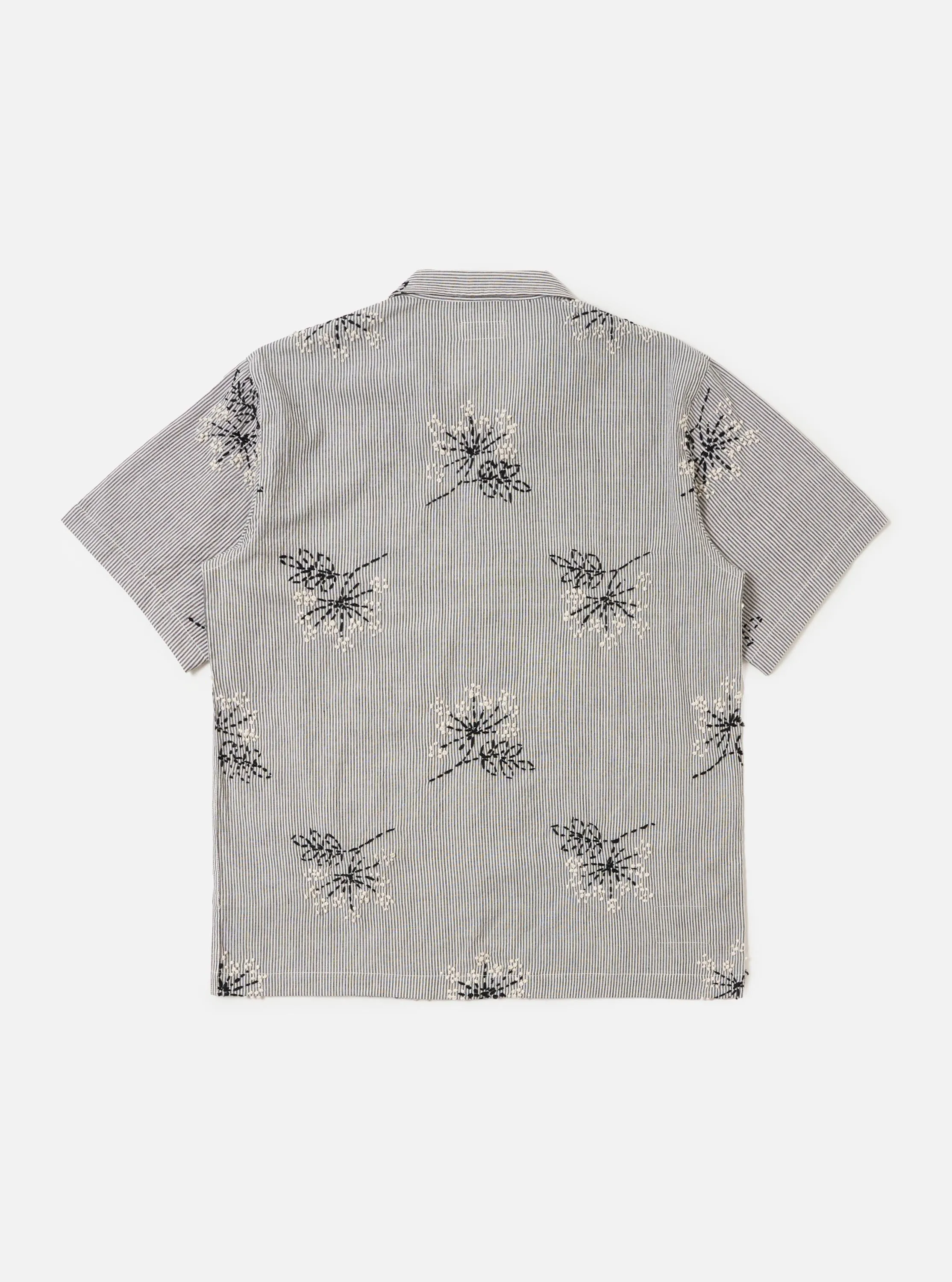 Grey Hand Embroidered Stripe Cotton Road Shirt sold by Universal Works product image thumbnail 5