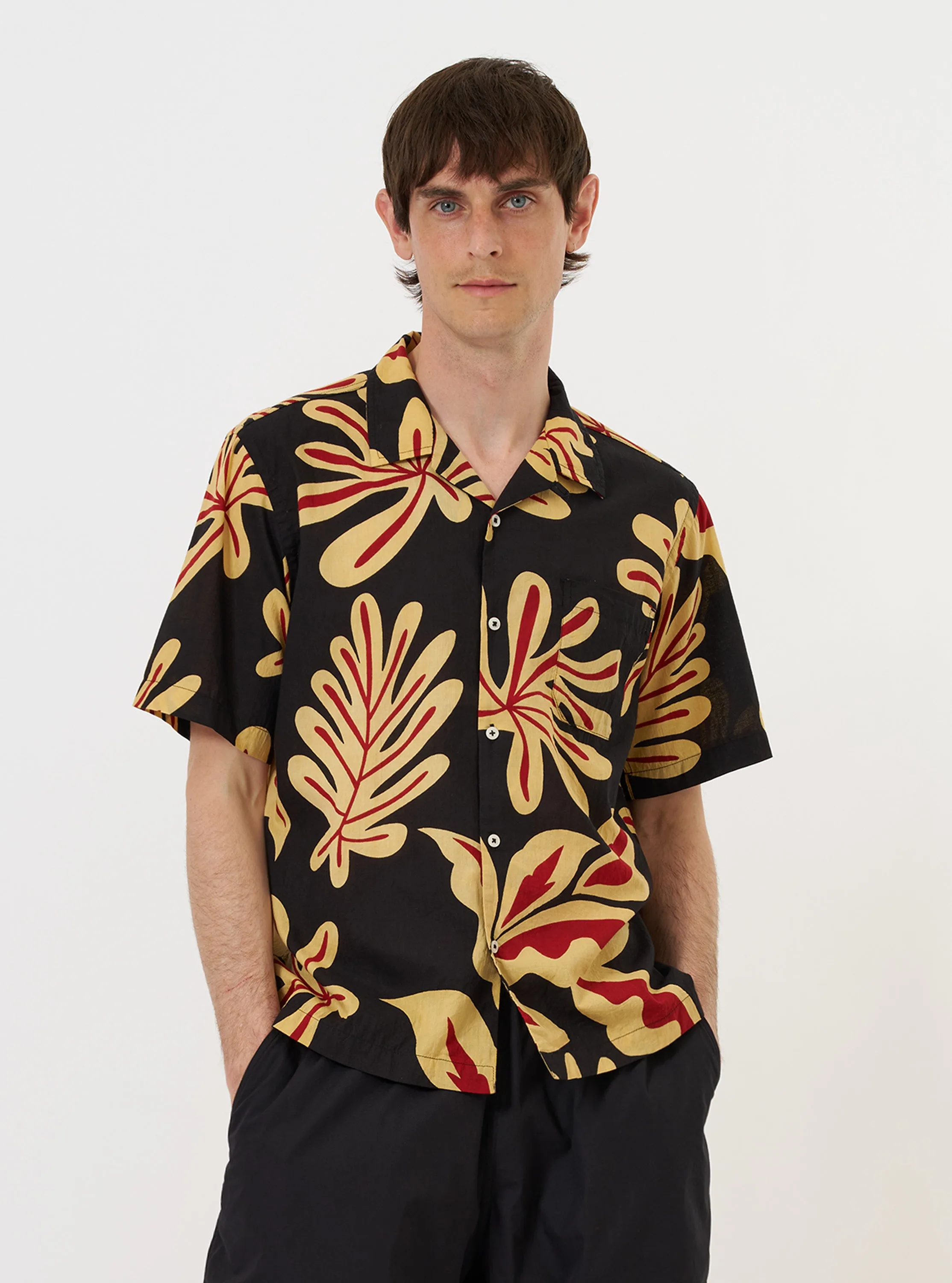 Black Baja Print Road Shirt sold by Universal Works product image thumbnail 2