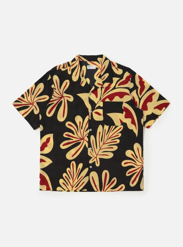 Black Baja Print Road Shirt made by Universal Works