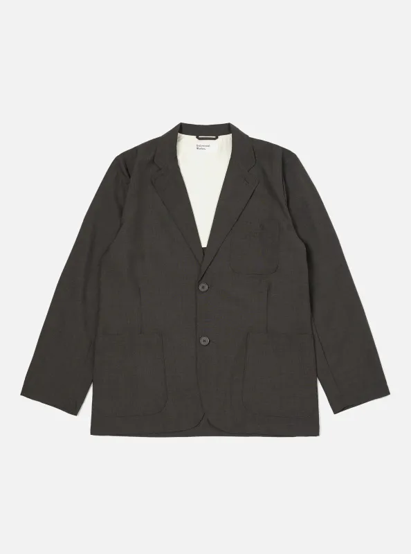 Brown Marl Tropical Suiting Two Button Jacket made by Universal Works