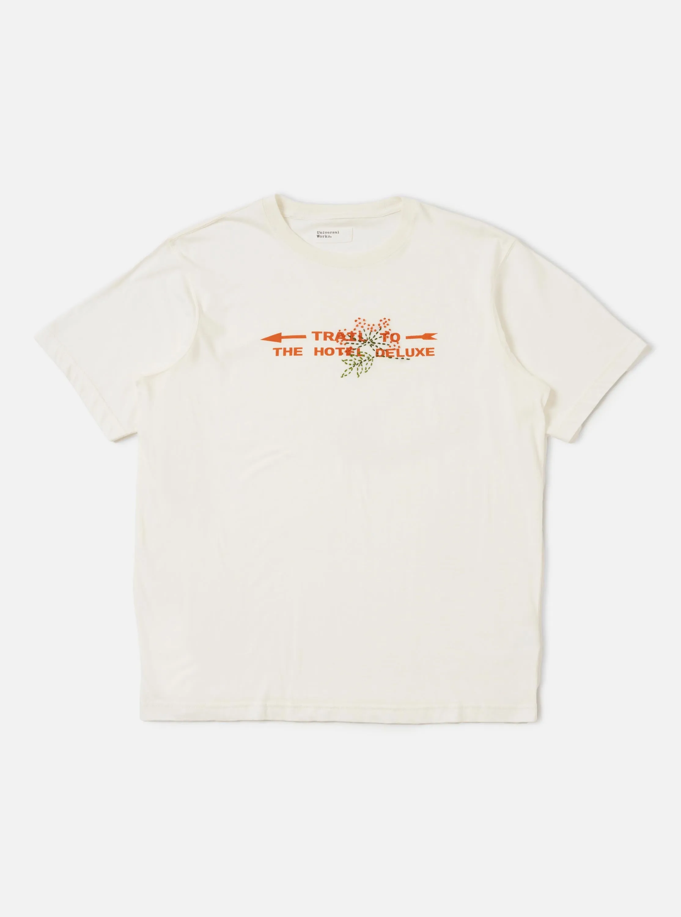 Ecru Single Jersey Trail Trail To Hotel Delux Tee sold by Universal Works
