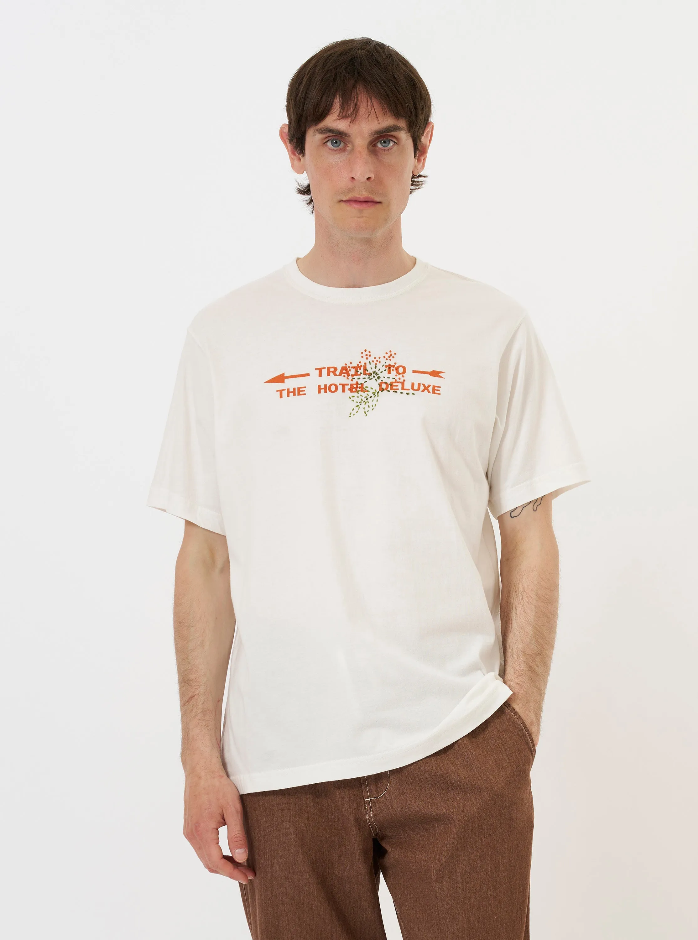 Ecru Single Jersey Trail Trail To Hotel Delux Tee sold by Universal Works product image thumbnail 2