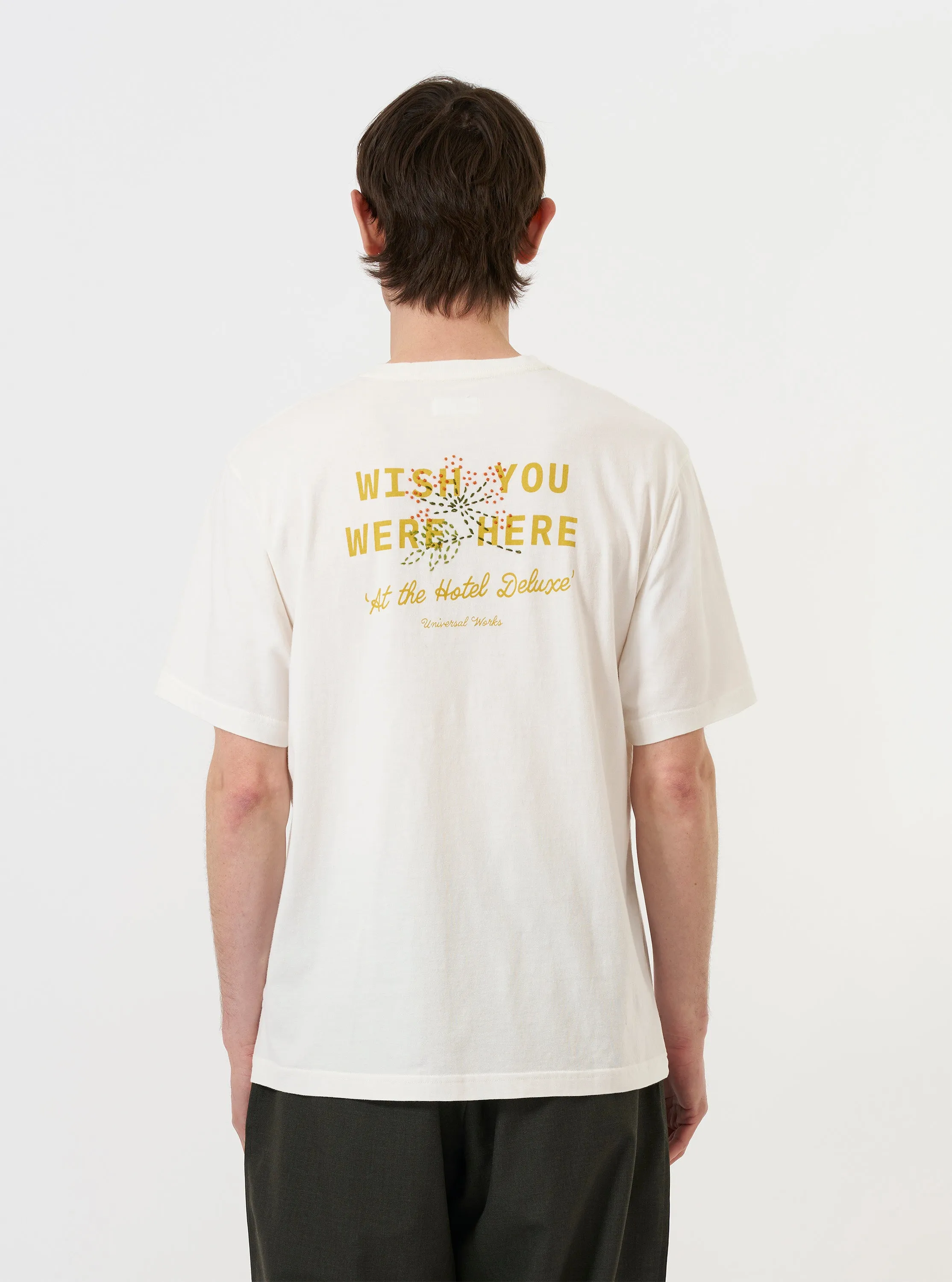 Ecru Single Jersey Wish Wish You Were Here Tee sold by Universal Works product image thumbnail 3