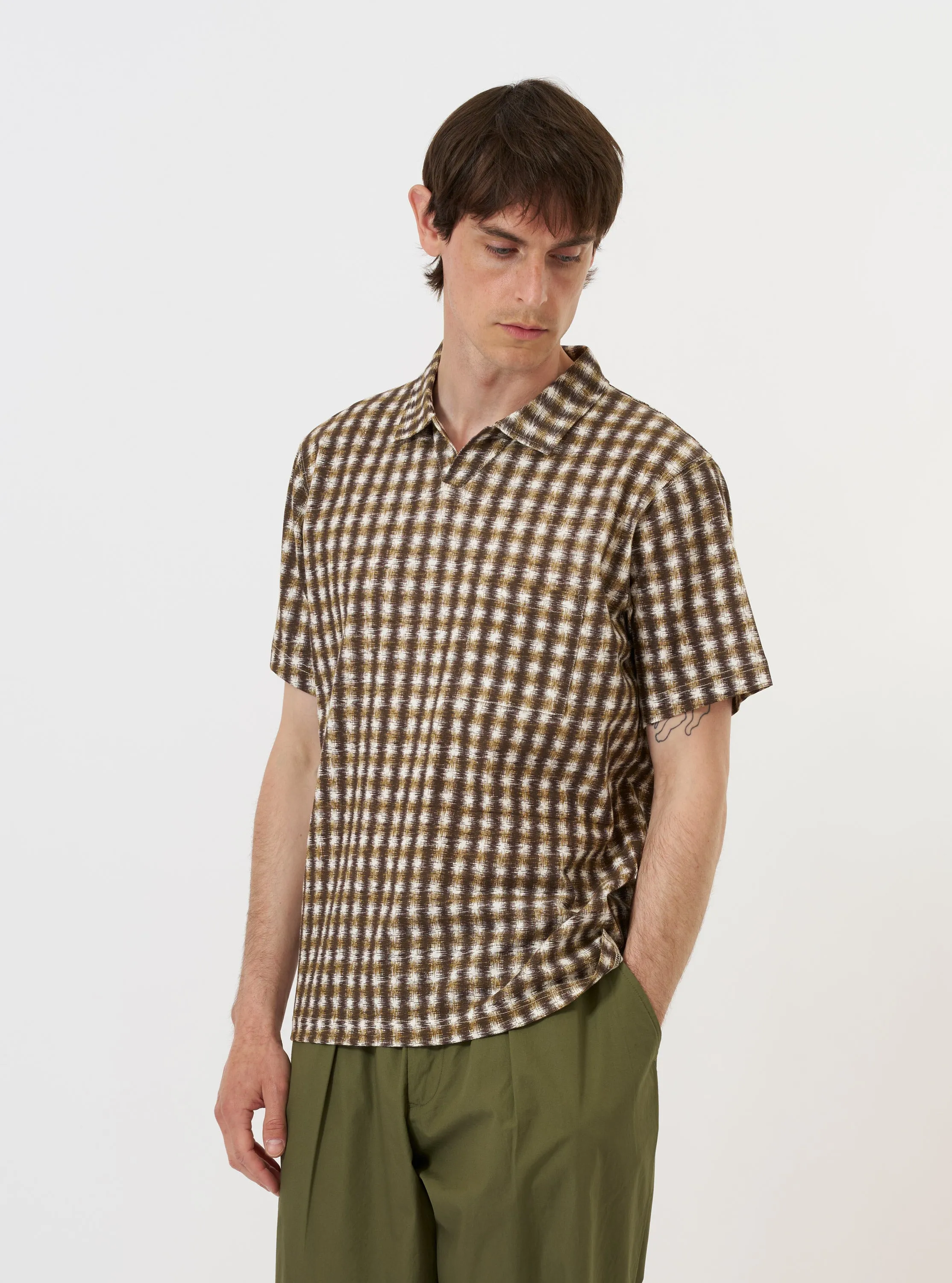 Brown Sound Wave Jersey Vacation Polo sold by Universal Works product image thumbnail 2