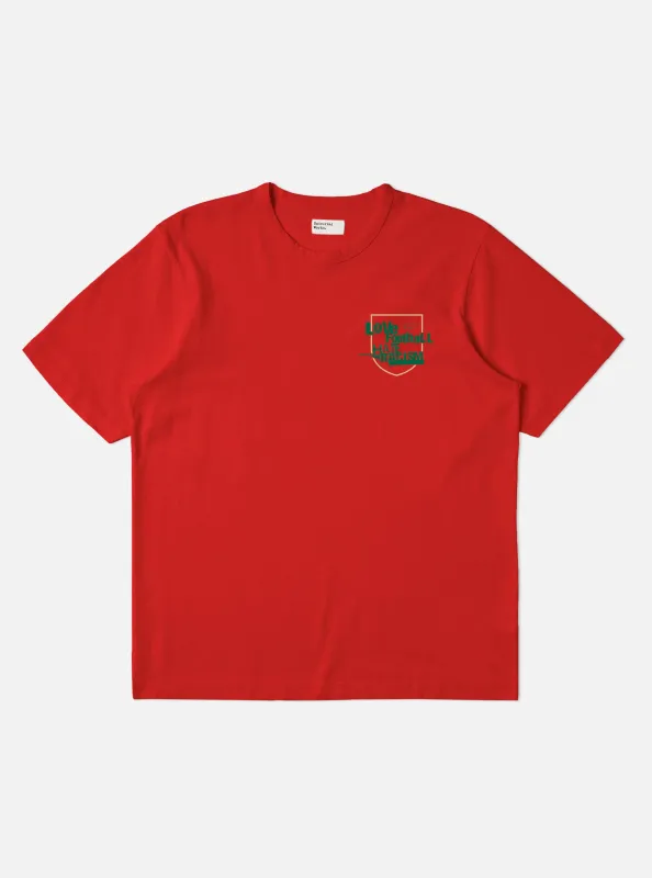 Red Single Jersey Charity Football Tee made by Universal Works