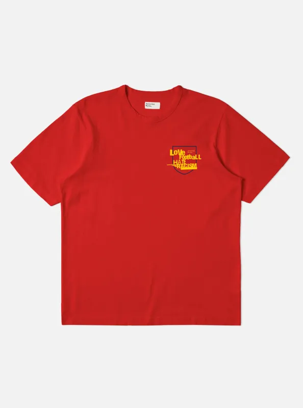 Red Single Jersey Charity Football Tee made by Universal Works