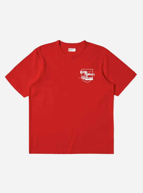 Red Single Jersey Charity Football Tee made by Universal Works