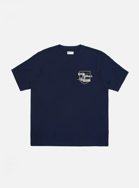 Navy Single Jersey Charity Football Tee made by Universal Works