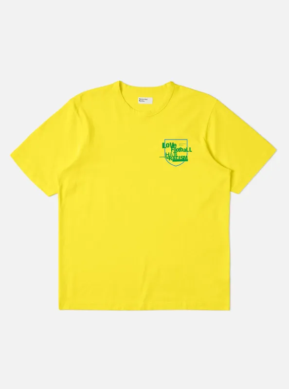 Yellow Single Jersey Charity Football Tee made by Universal Works