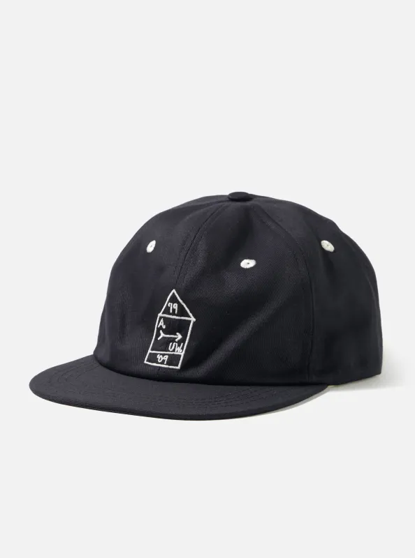 A. SOCIETY x Universal Works Black Twill Cotton Baseball Hat made by Universal Works