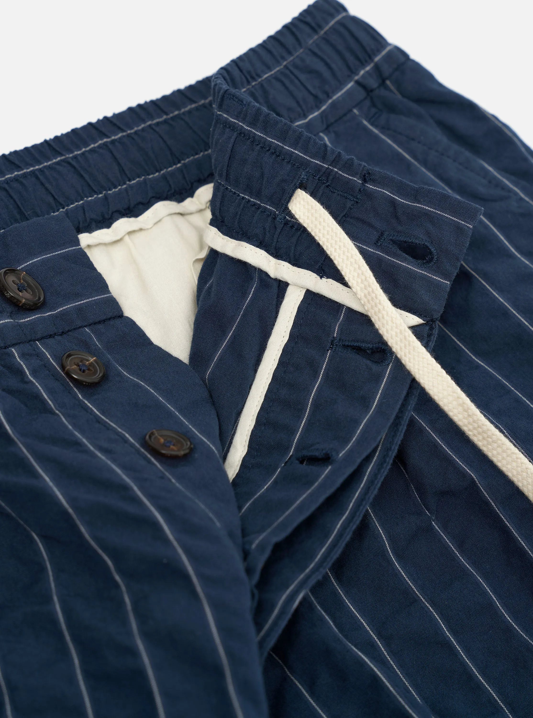 Navy Chester Stripe Pleated Track Pant sold by Universal Works product image thumbnail 4